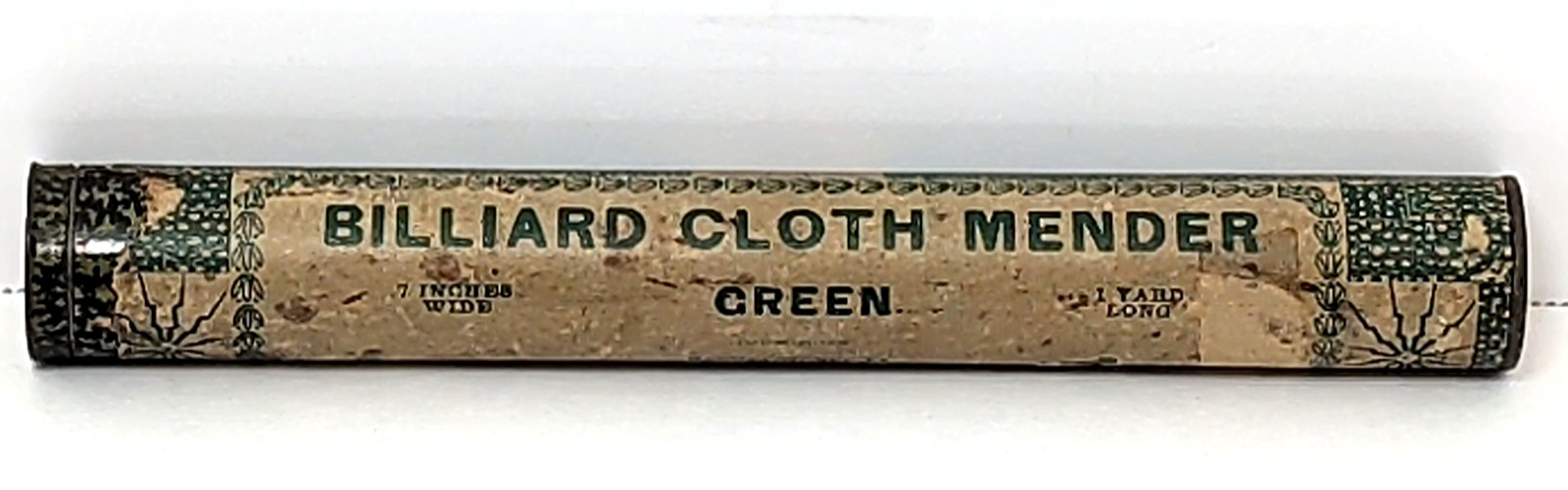 Antique Seabury & Johnson Billiard Cloth Mender Metal Tube Pool Advertising