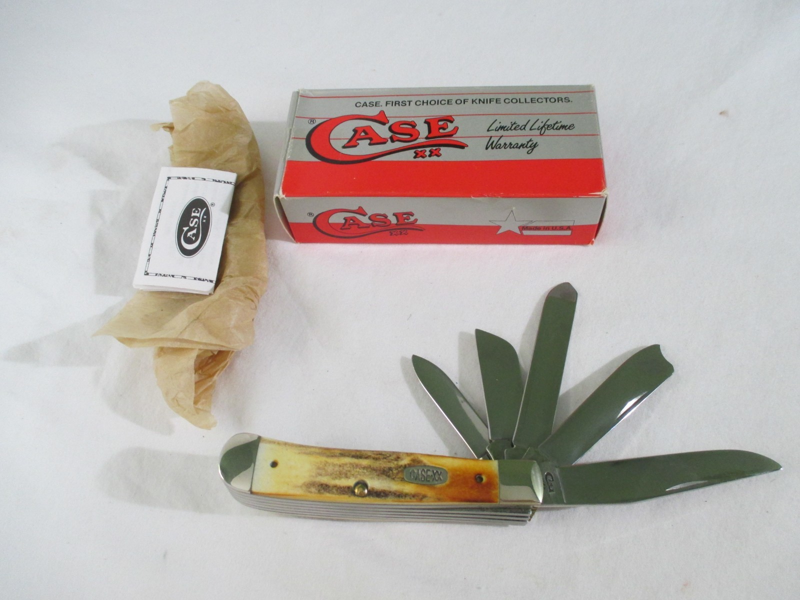 Case XX 1996 5 Blade Stag Trapper Beast Knife 5554 SS, Item 01610