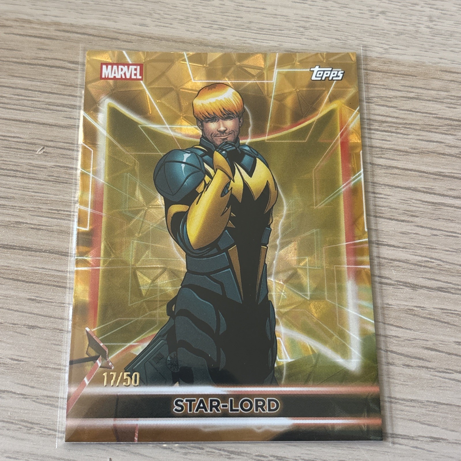 2026 Topps Neon Marvel Star-Lord #74 Gold Foil 17/50 Guardians