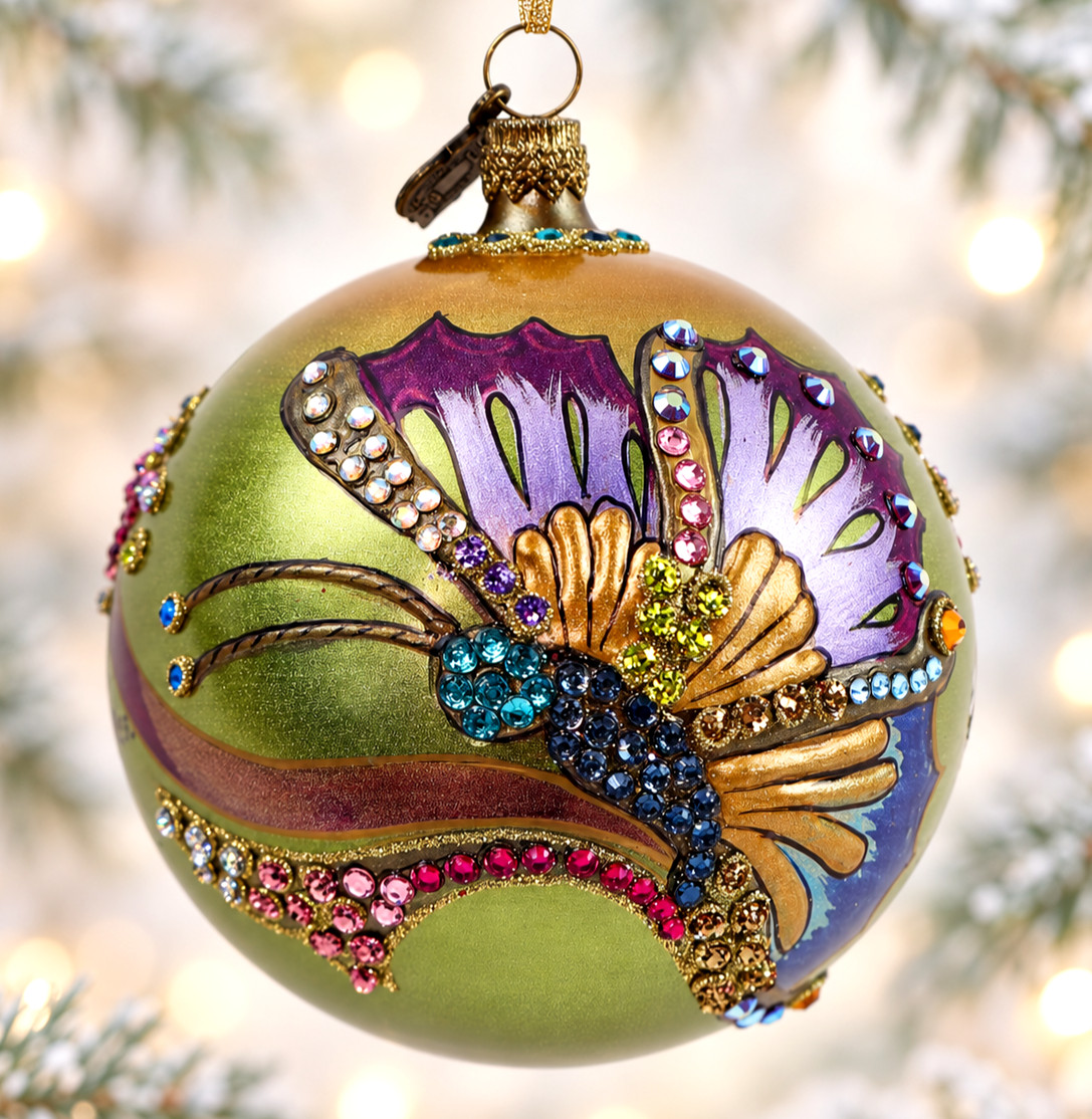 Jay Strongwater glass ball ornament jeweled crystals Butterfly **Bees Missing