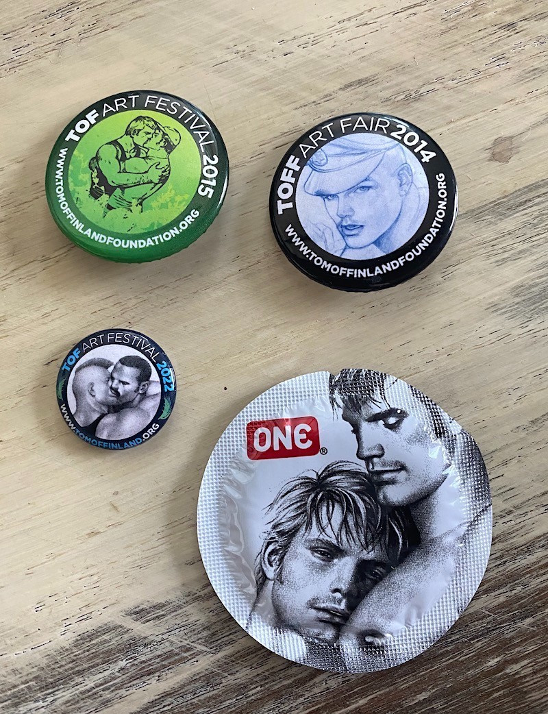 Tom of Finland Set of Pins and condom Collectible New