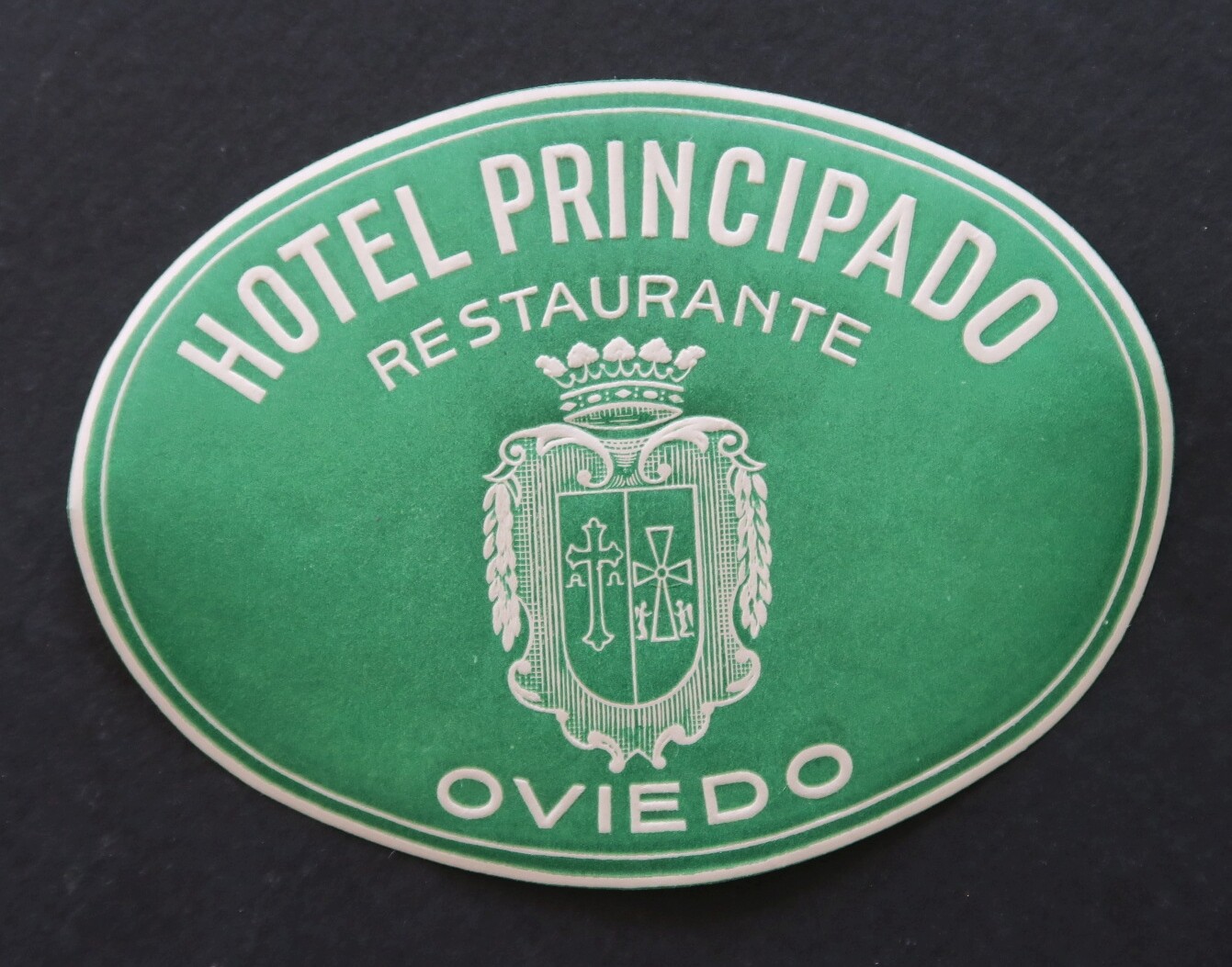Old label HOTEL PRINCIPADO RESTAURANTE OVIEDO SPAIN SPAIN