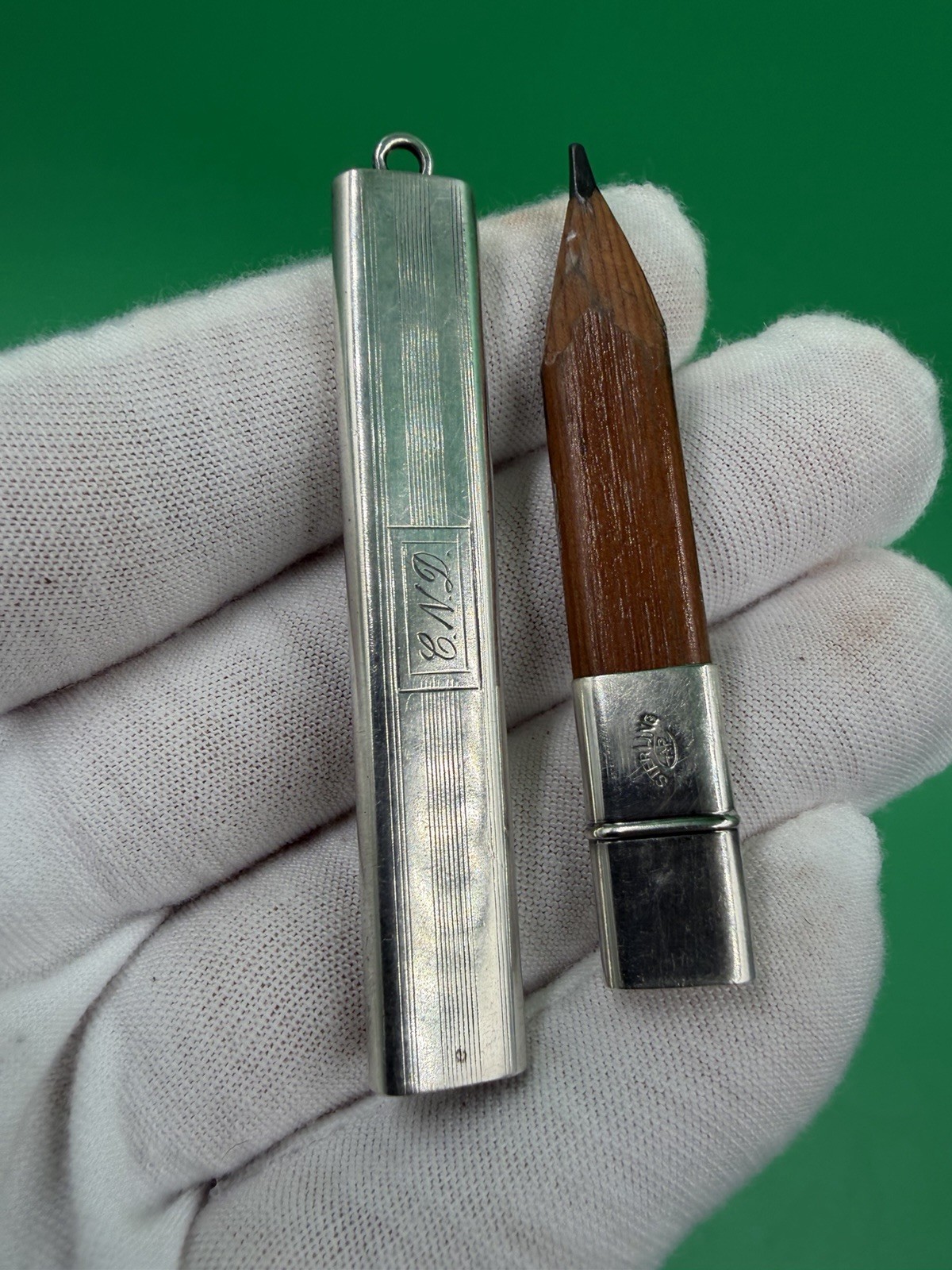 Antique Vintage Sterling Silver 925 Tapered Sheath Pencil Hallmarked Signed