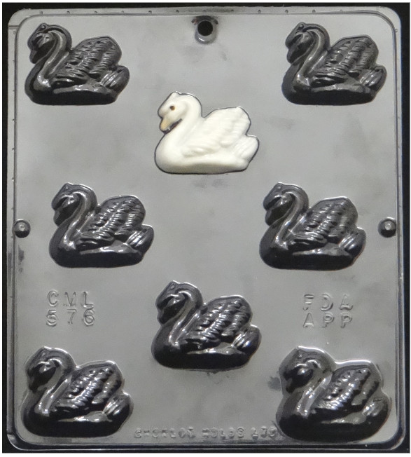 NEW 8 Cavity Bite Size SWAN Bird Chocolate Candy Fondant Plaster Clay Mold