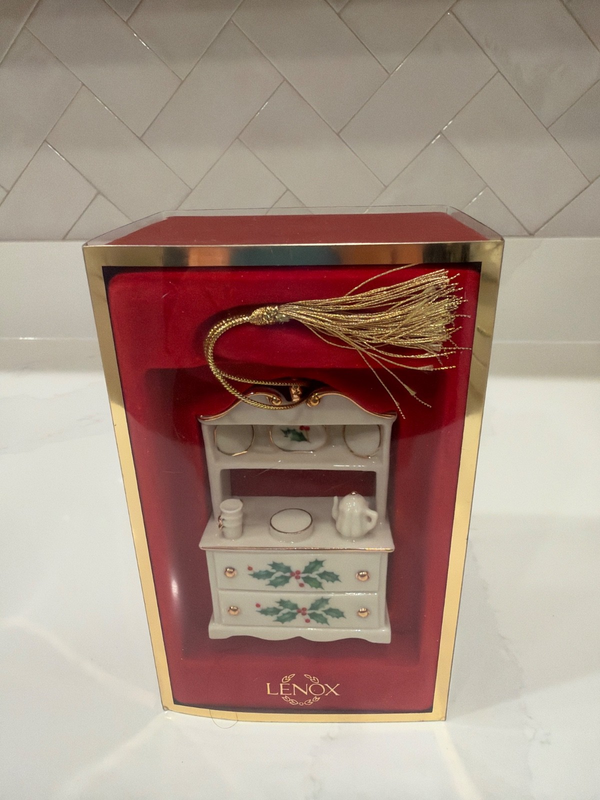 Lenox Holiday Home Hutch Christmas Ornament