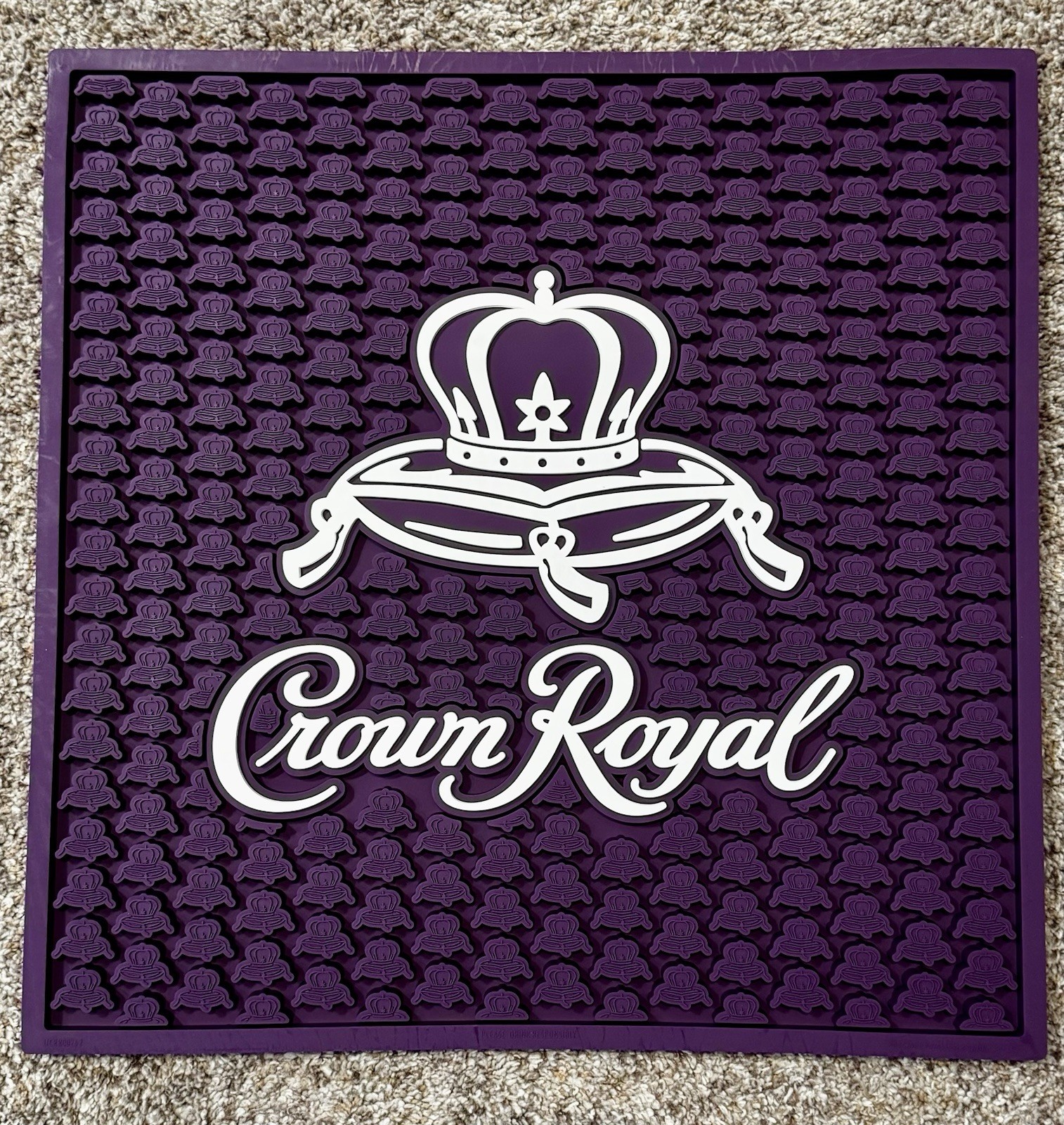 Crown Royal Bar Spill Mat Rubber 16.5in X 16.5in - NEW
