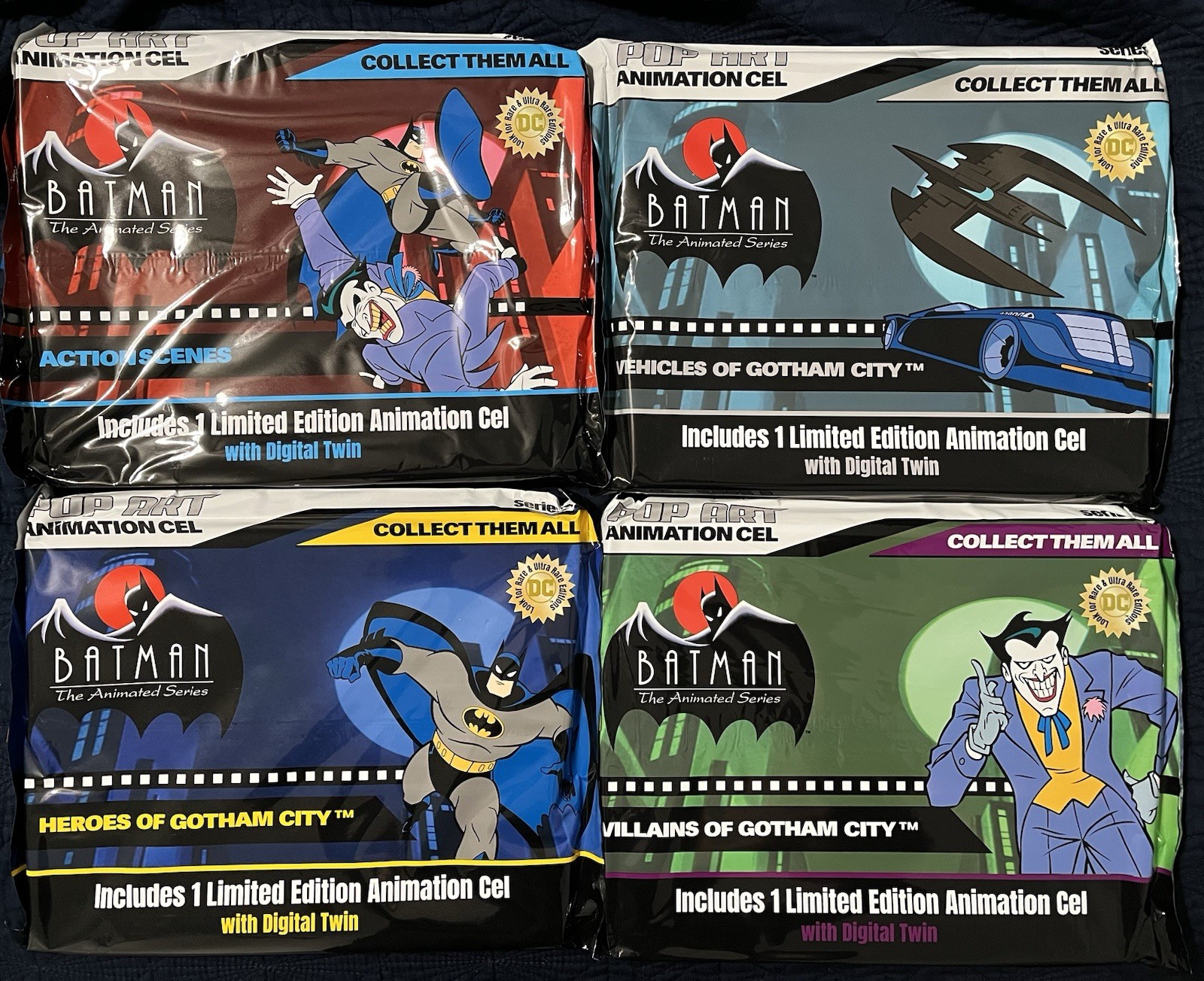 Pop Art Batman The Animated Series Animation Cel Series 1 - Set of 4 Sealed Pop Art Batman The Animated Series Animation Cel Series 1 - Set of 4 Sealed