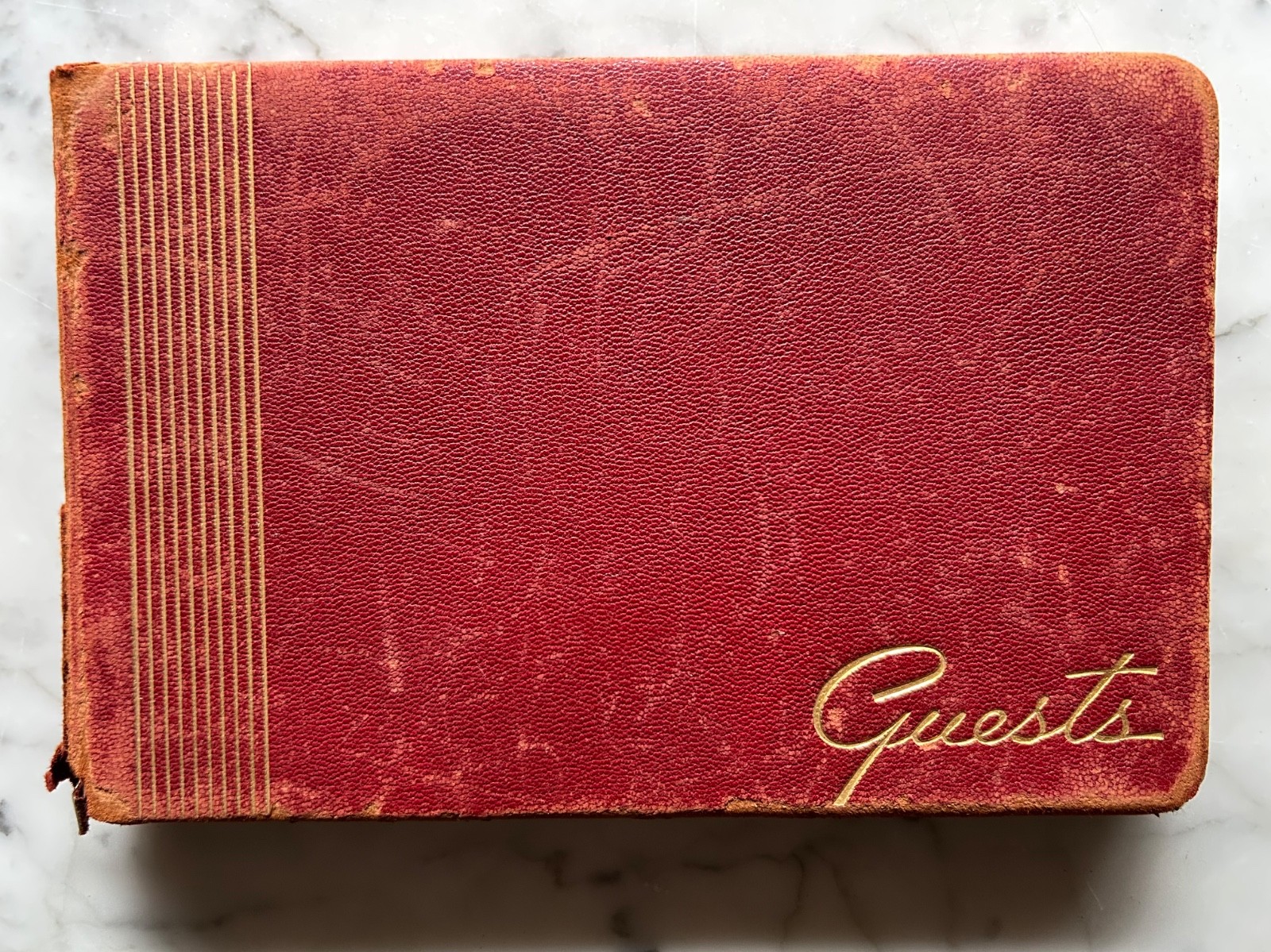 Personal Vtg House Guest Book w CALLIGRAPHY Christmas/New Years’s 1940’s~70’s