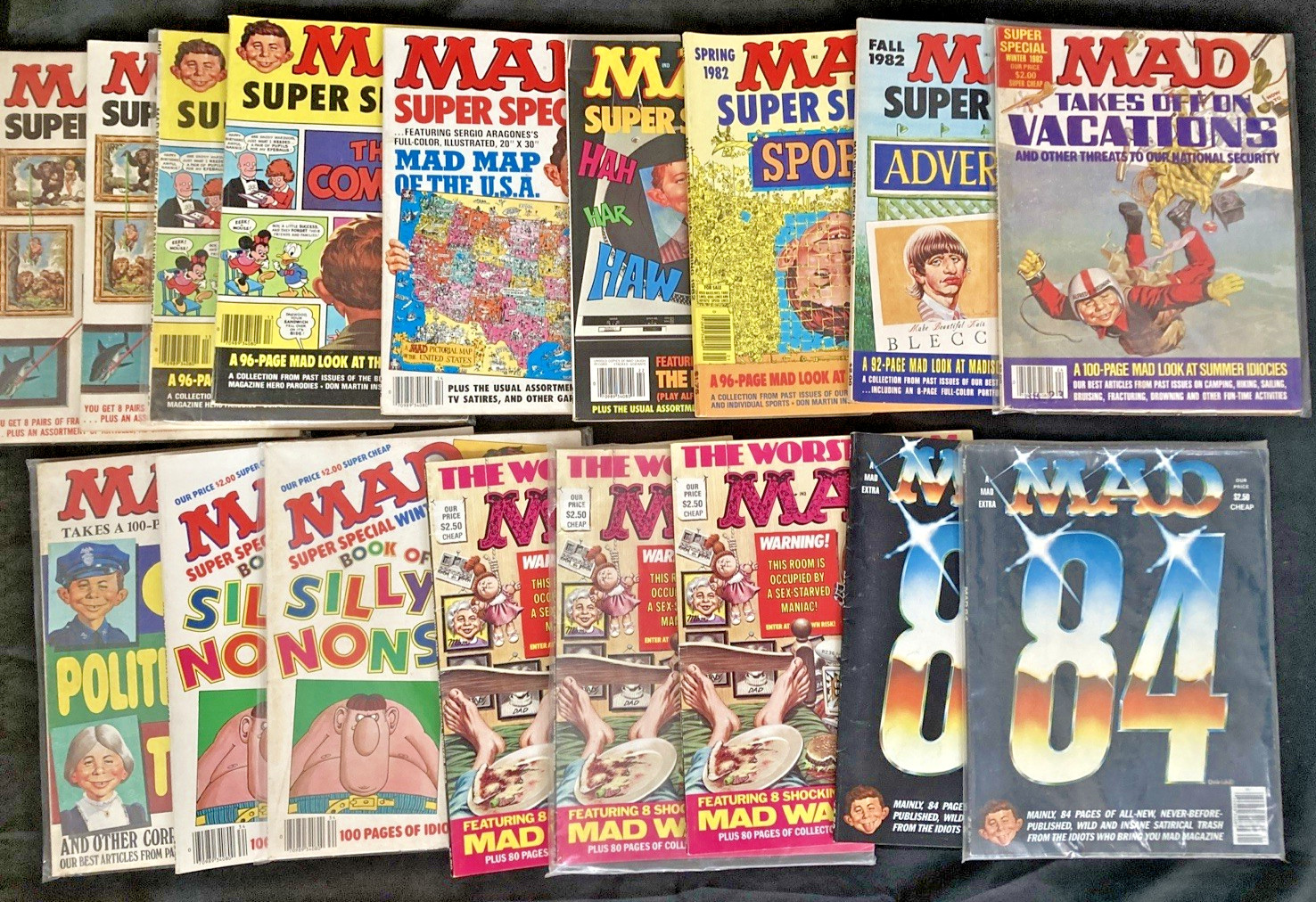 Lot of 17 Mad Magazines  1979-1984-VG Condition-All Super Specials Several Dups