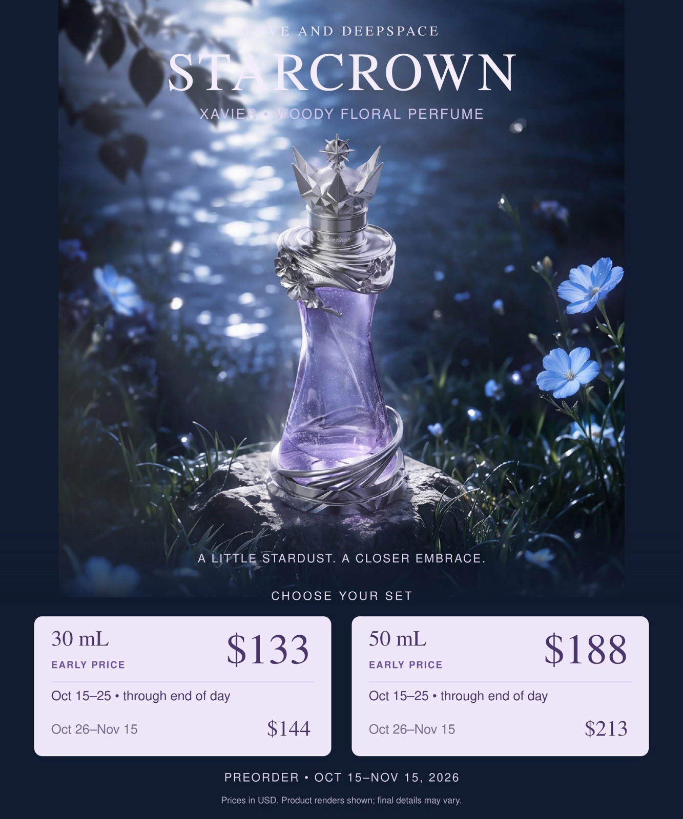 Love and Deepspace Xavier starcrown Perfume 30ml/50ml Preorder 2026 New