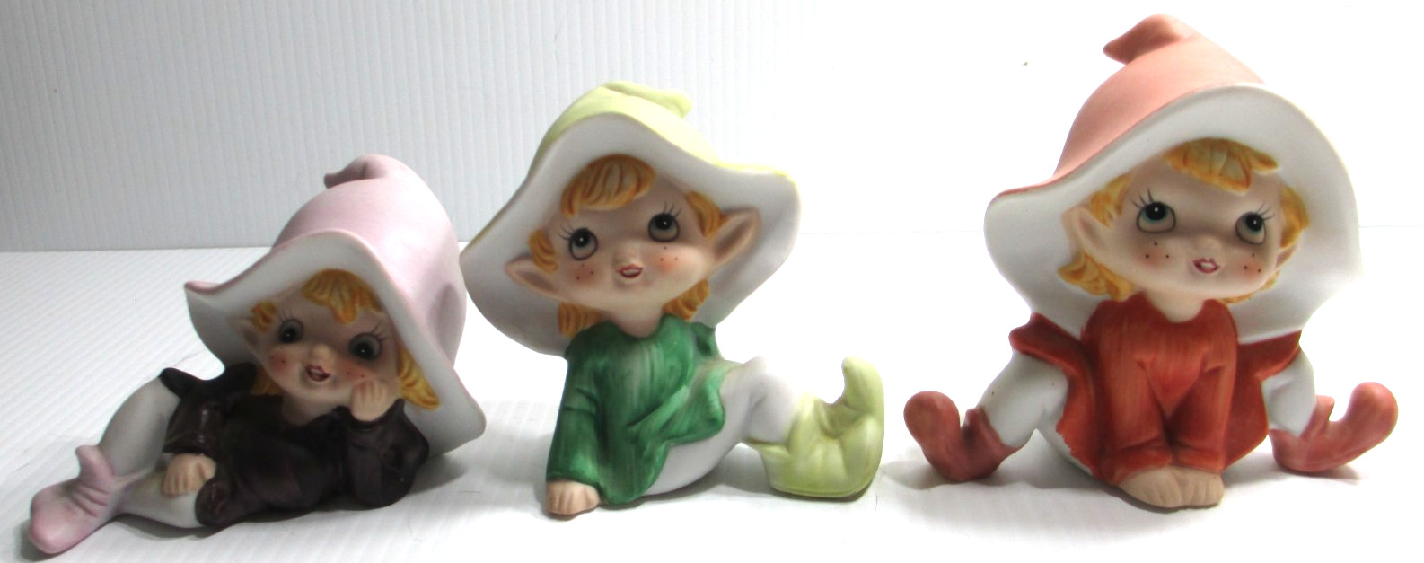 Vintage Homeco Figurines SET OF 3 Pixies Elves Shelf Sitters # 5213