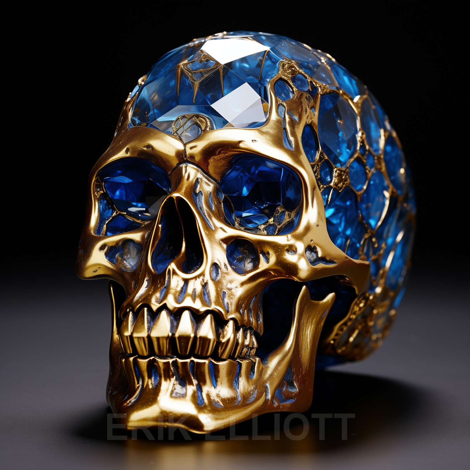 Signed Fine ART PRINT / 8x8 / Captivating Gold Skull Photography Artistic Photo