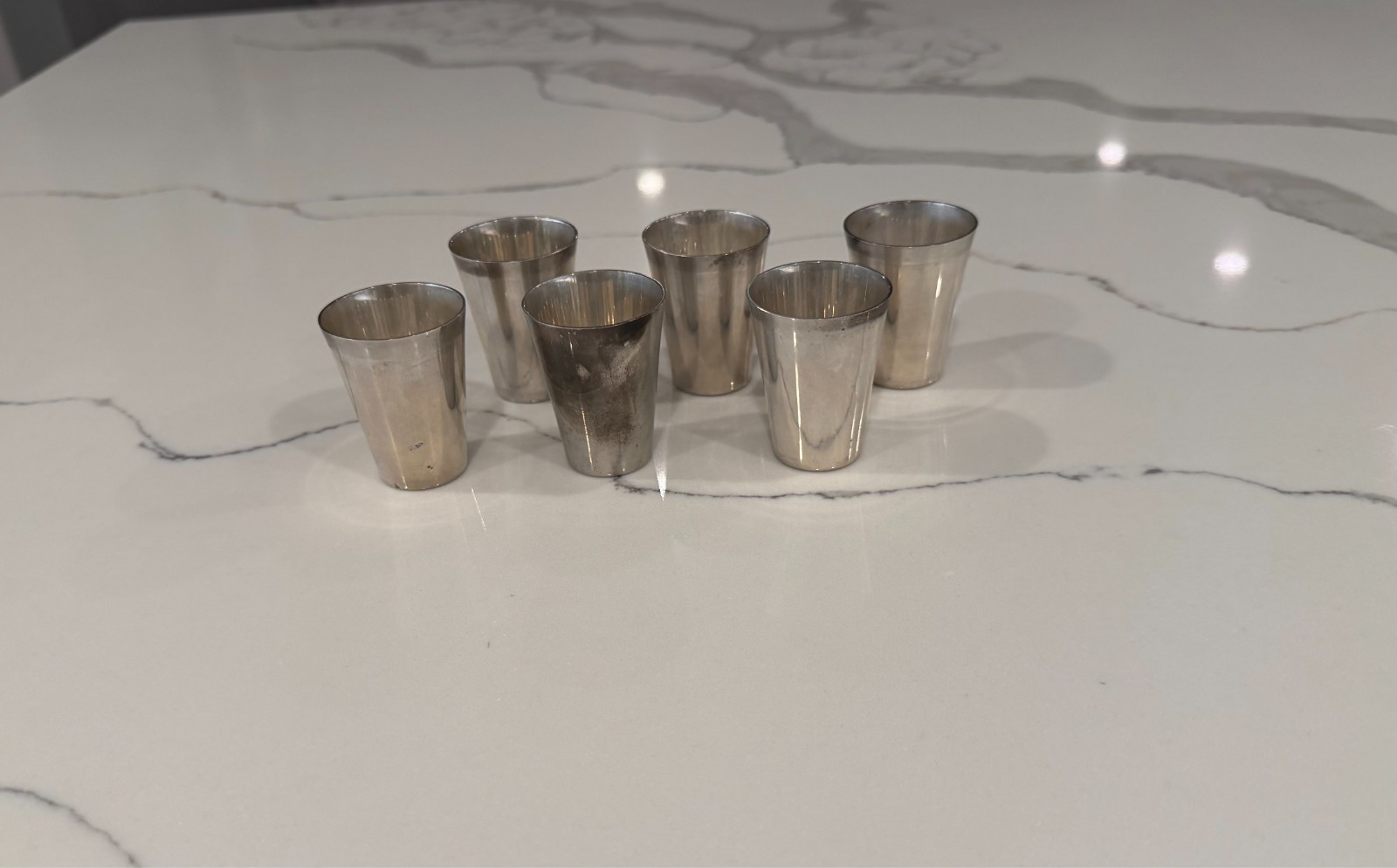 Vintage Mexican Silver Shot Glasses Set Of 6 233g of Sterling Silver