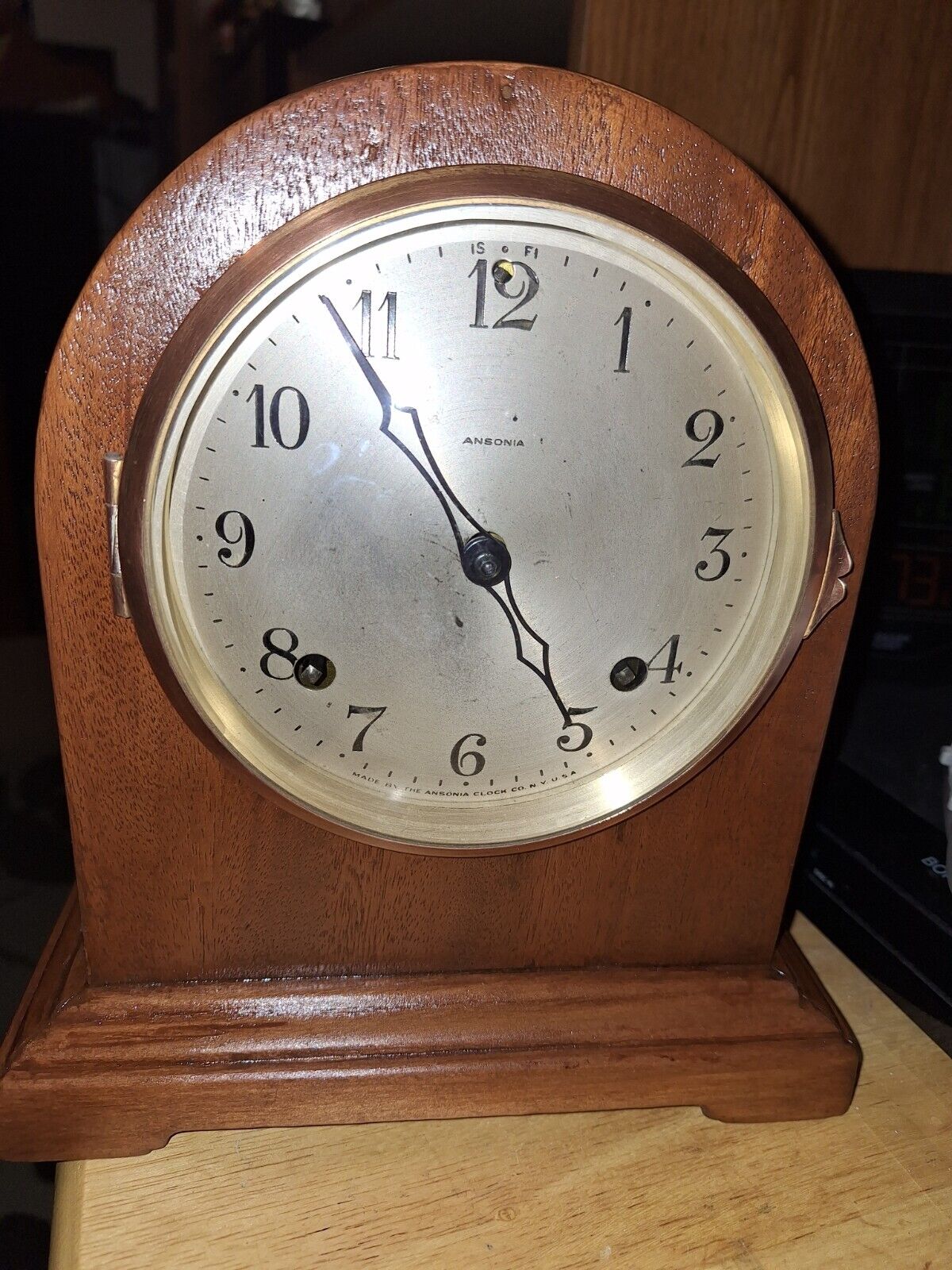 Ansonia Doric 8 Day Mantle Clock Working Condition
