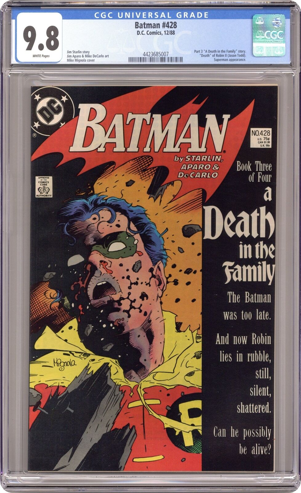 Batman #428 CGC 9.8 1989 4423685007 Death of Robin