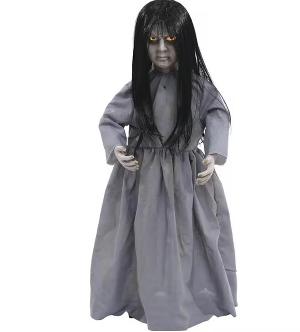 32in Creepy Girl Halloween Decoration Scary Standing Prop Indoor Home Decor