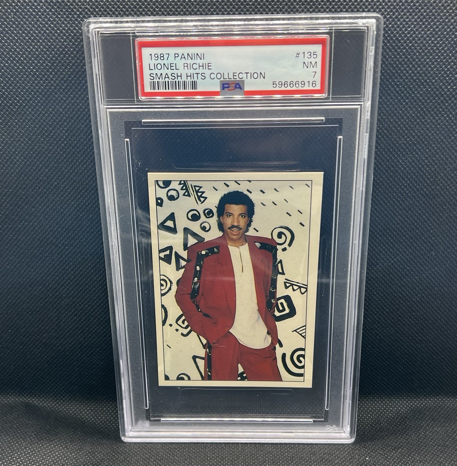 1987 Lionel Richie Panini Smash Hits Collection PSA 7 Music Card Concert 1987 Lionel Richie Panini Smash Hits Collection PSA 7 Music Card Concert