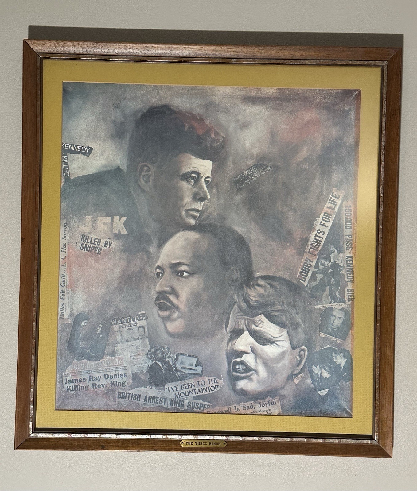 Vintage J.F.K., Martin Luther King, Robert Kennedy, “The Three Kings” Portrait