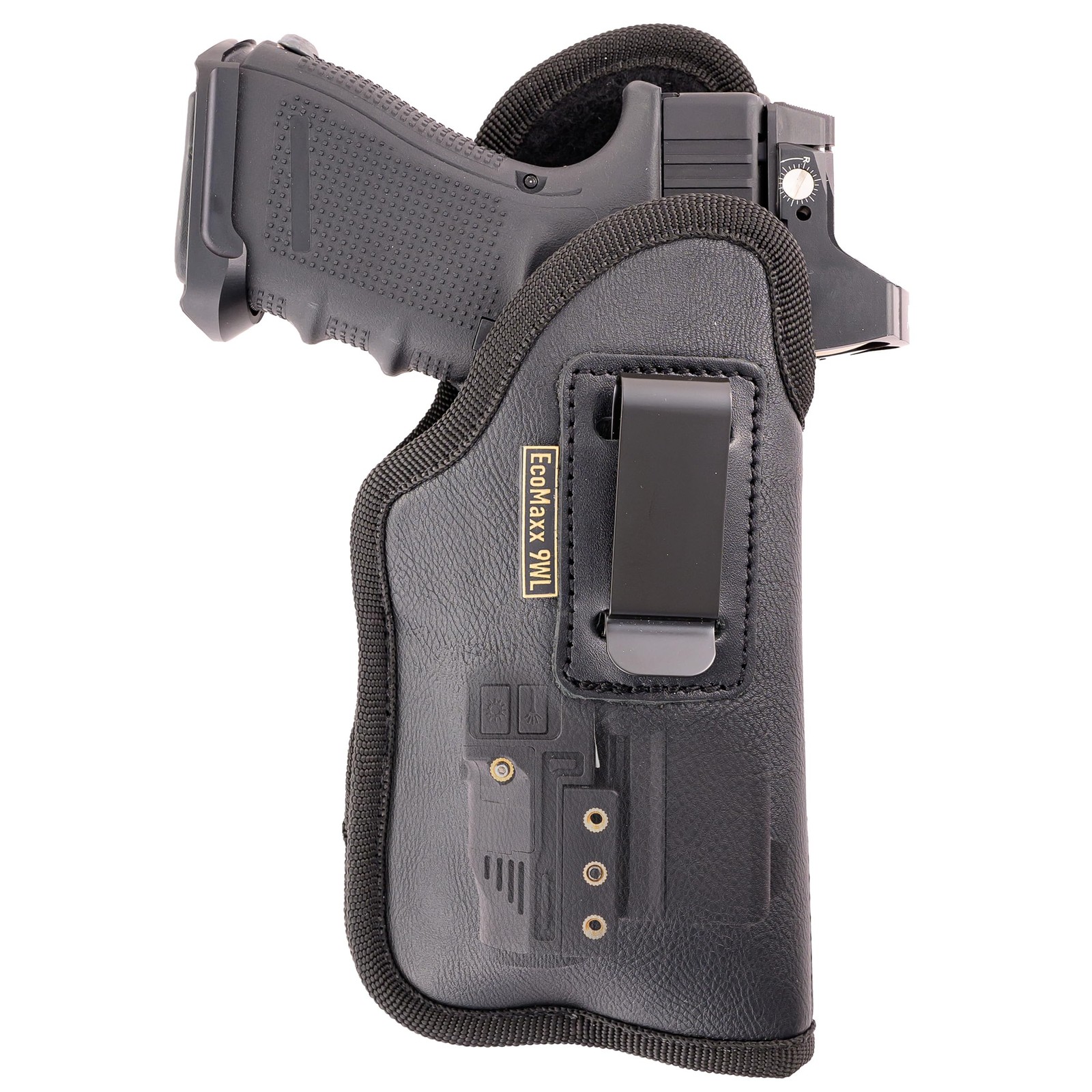 MAXX CARRY IWB Holster, Optic-Ready Soft Leatherette for Subcompacts, Right Hand MAXX CARRY IWB Holster, Optic-Ready Soft Leatherette for Subcompacts, Right Hand