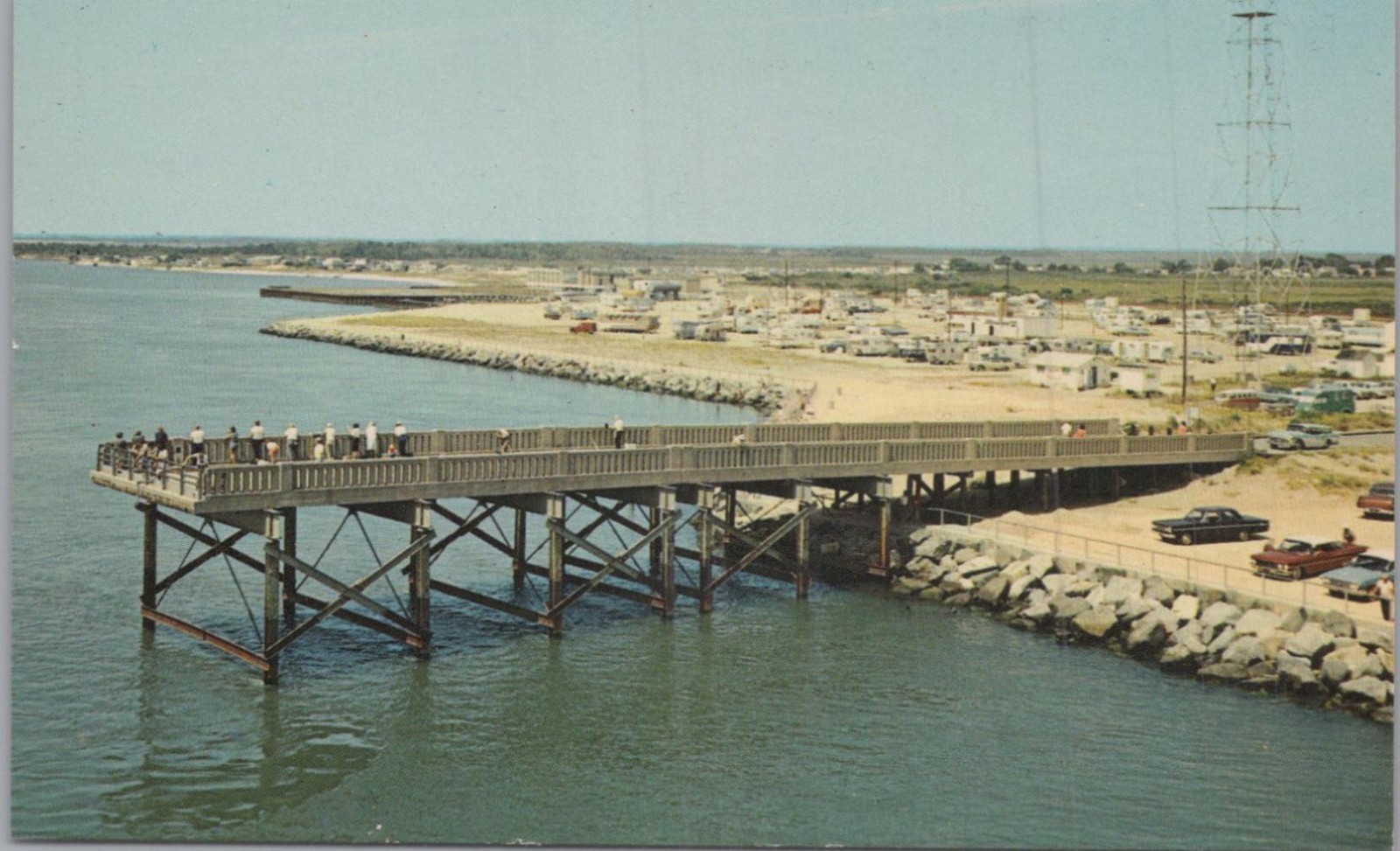 Postcard North Fishing Pier at Indian River Inlet Delaware