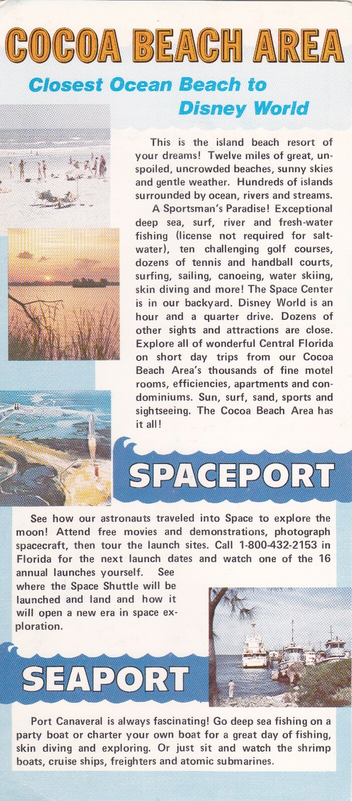 1970\'s The Cocoa Beach Area Florida Promotional Brochure