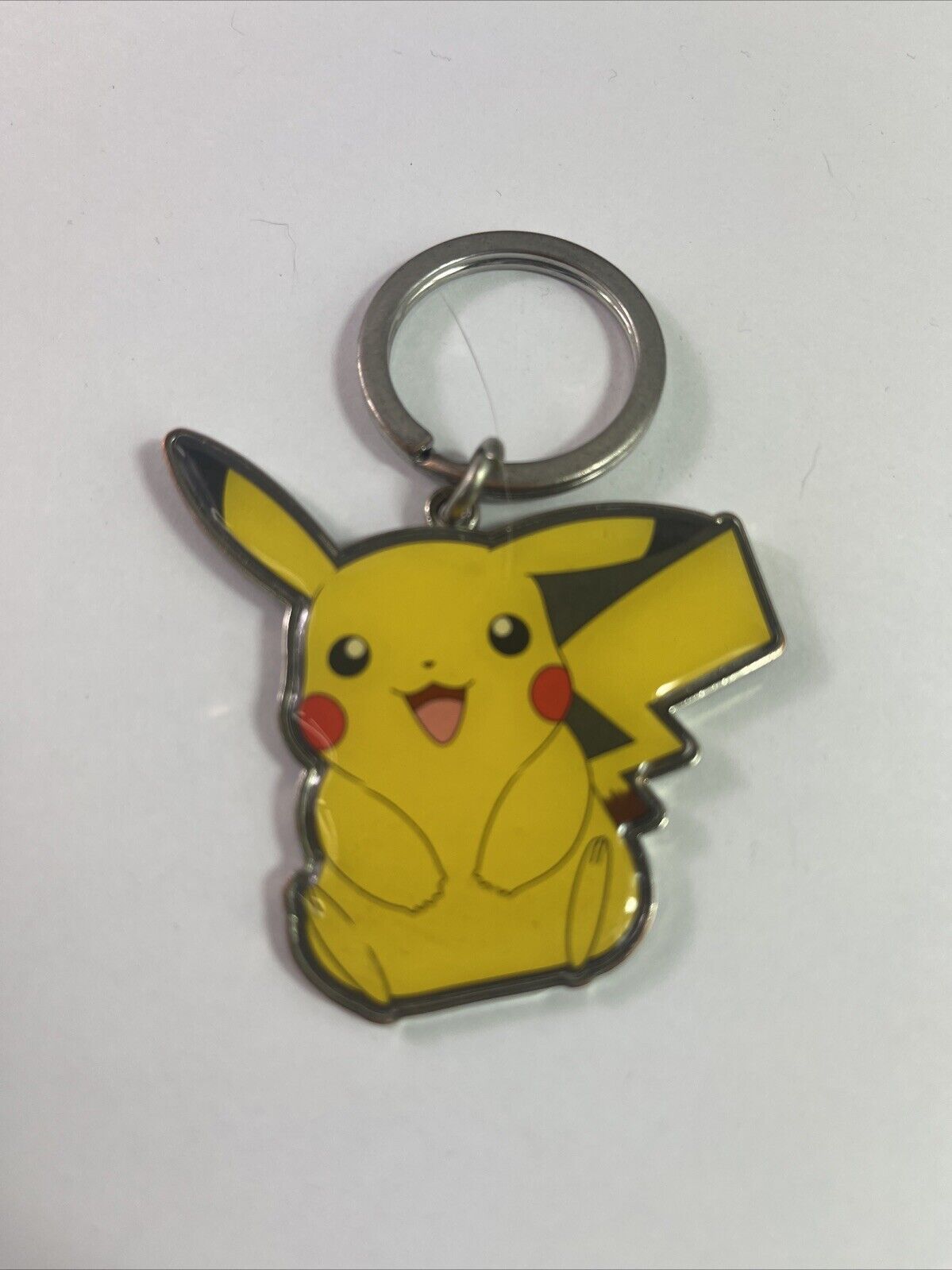 Official Pokemon Pikachu Sitting Yellow Enamel Keychain Keyring