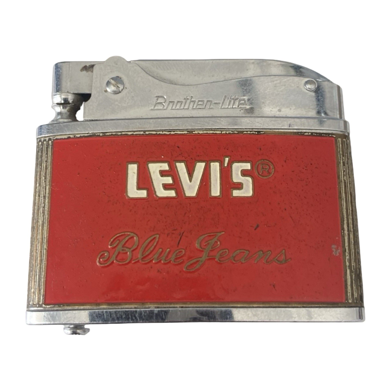 Vintage Rare LEVIS BIG E Automatic Brother-Lite Lighter Original