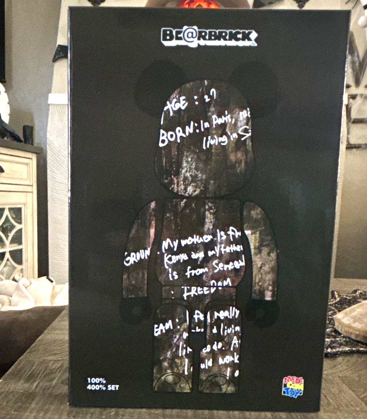 Medicom Toy BE@RBRICK BLACK Scandal Forward Fashion 100% & 400% Set Black (NIB)
