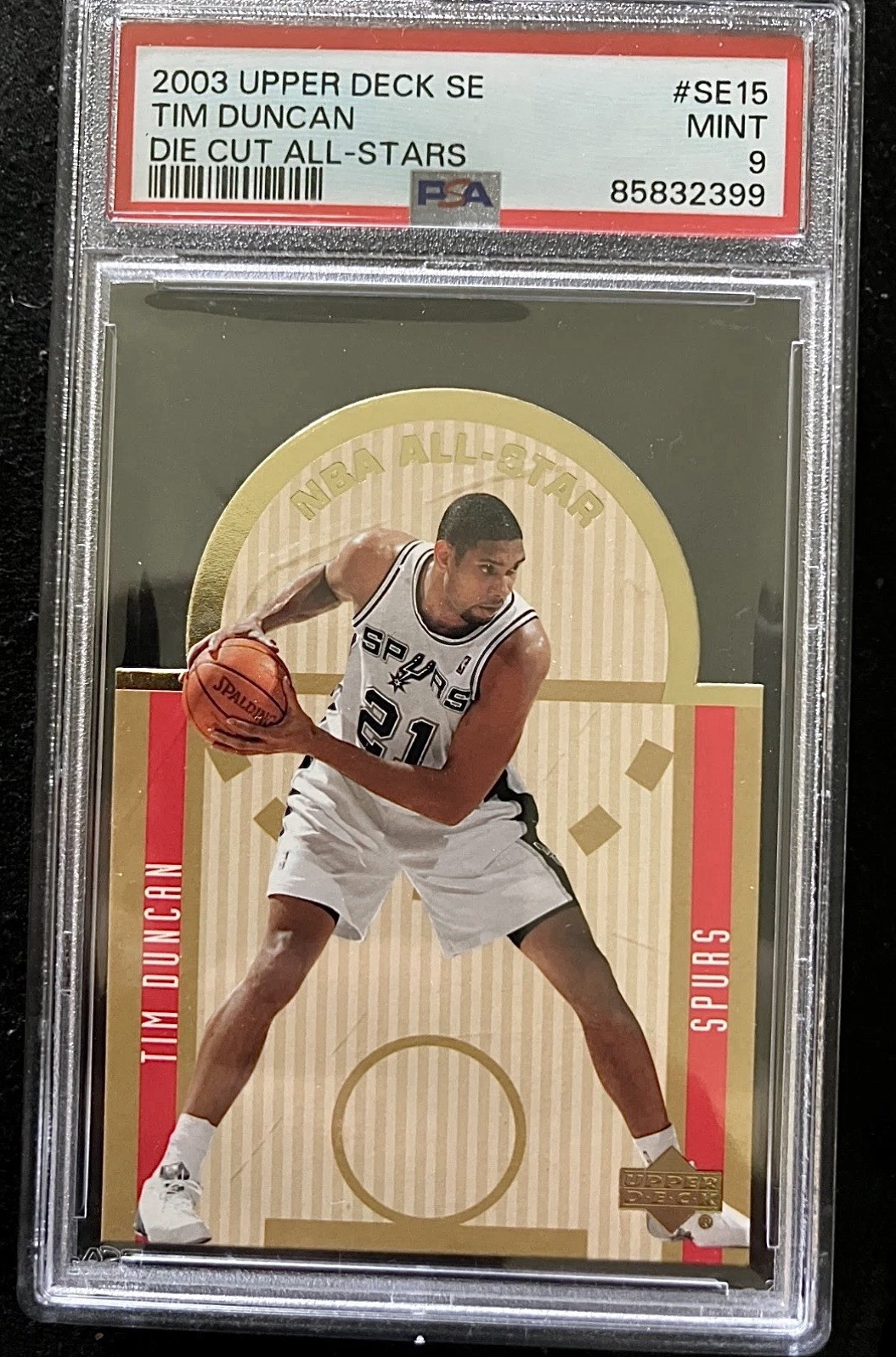 Upper Deck 2003 SE Tim Duncan Die Cut All-Stars SE15 Spurs PSA 9
