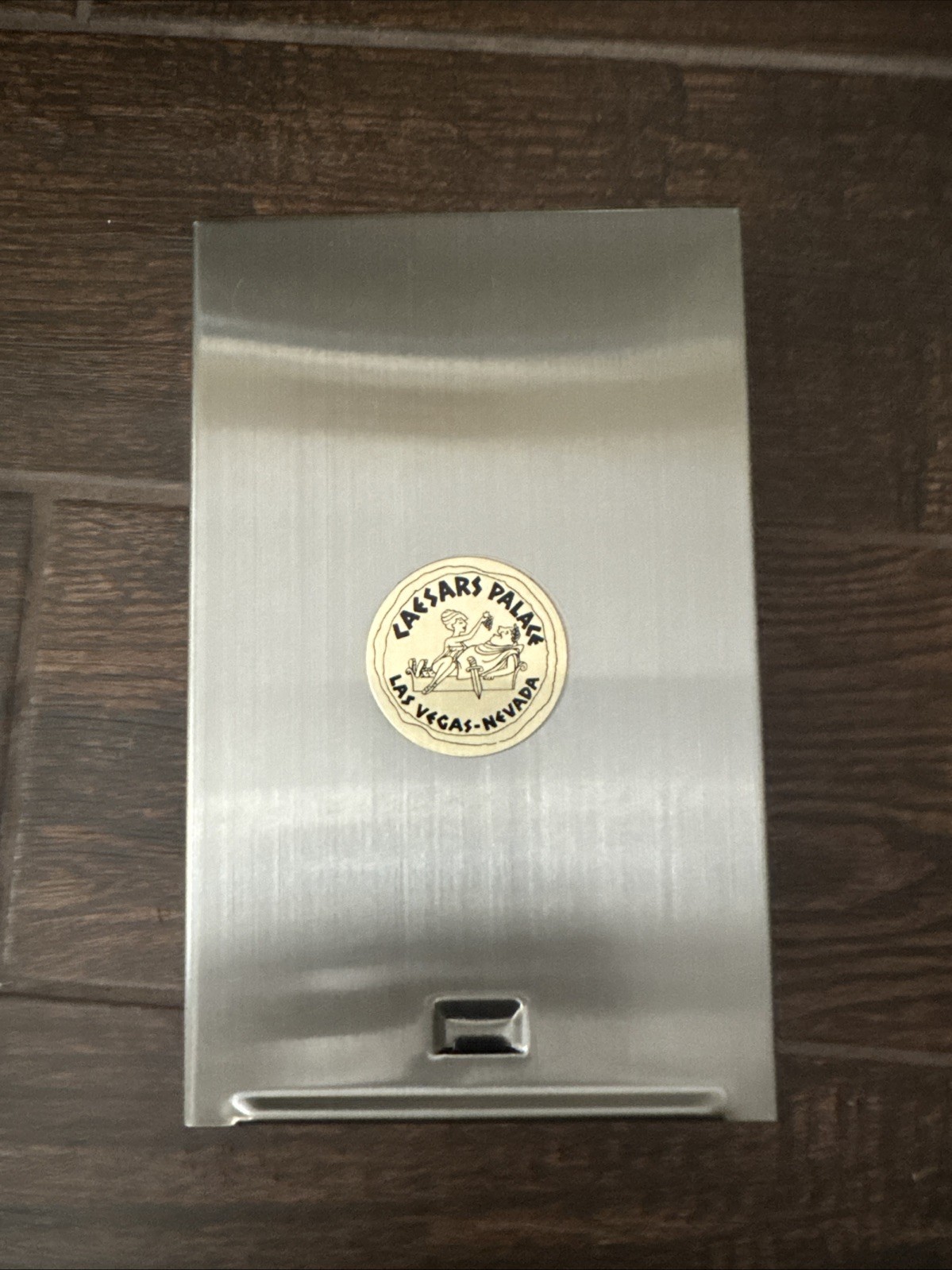 Caesars Palace Las Vegas vintage Sesamee stainless steel policy box / lock box