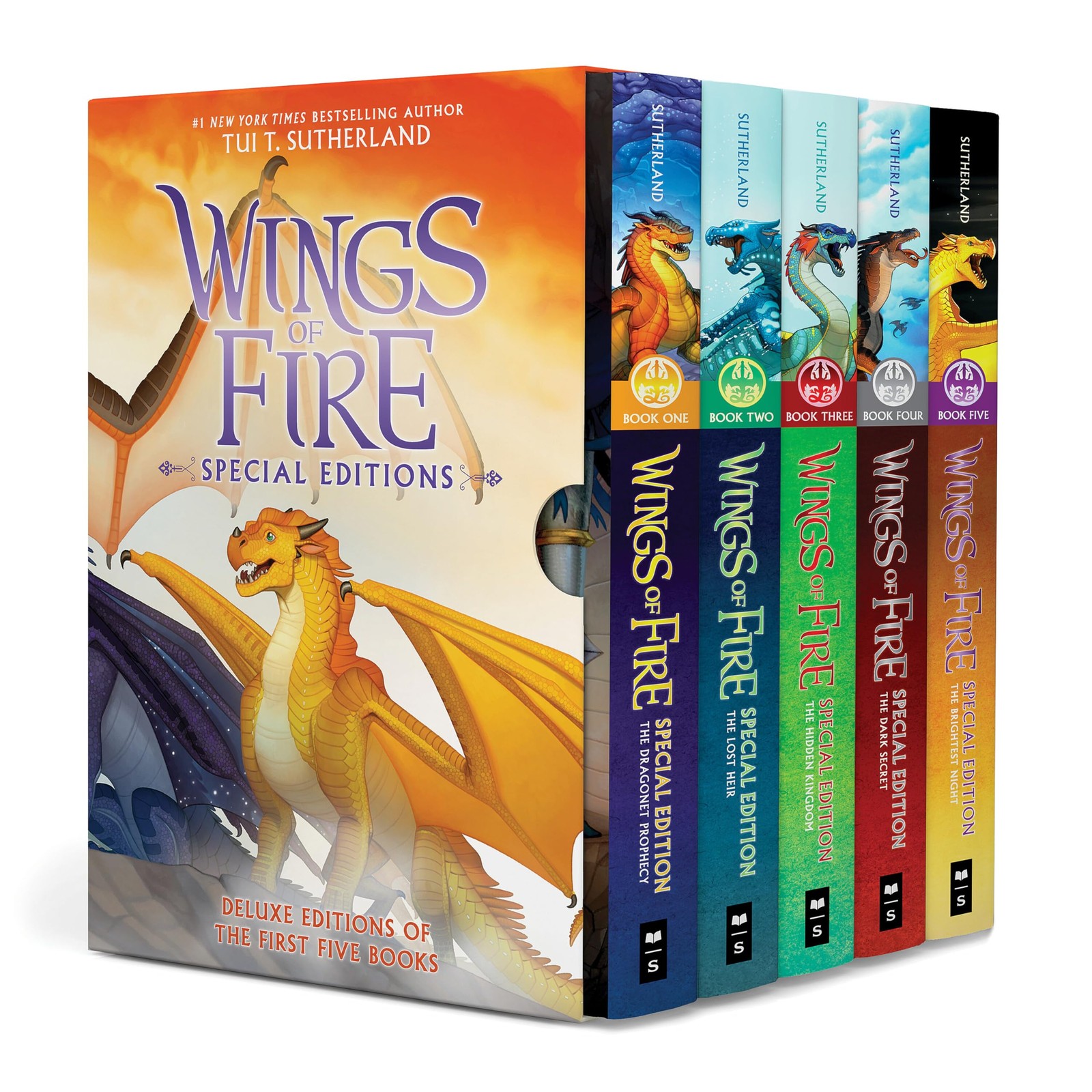 Scholastic Wings of Fire 1-5 Special Edition Box Set, Paperback with Colorful