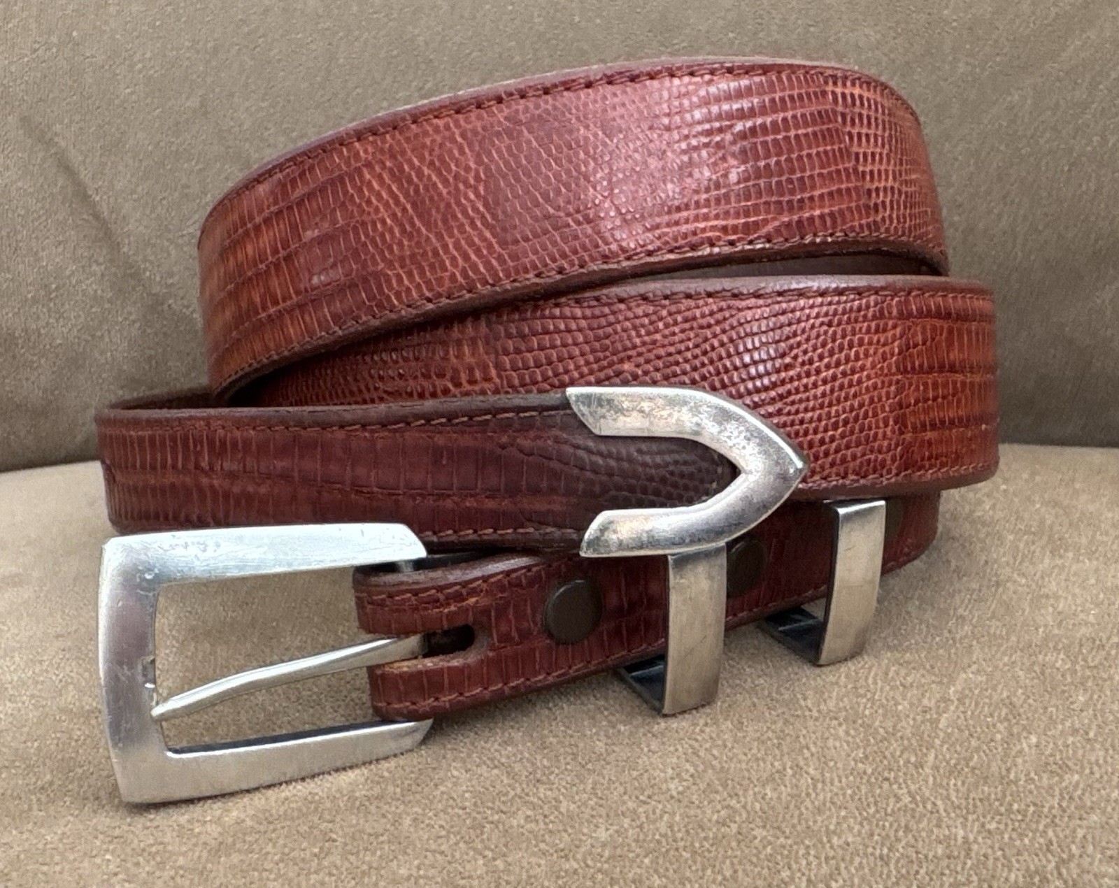 Vintage Douglas Magnus Heartline Sterling Silver 4 Pc Ranger Belt Buckle Set