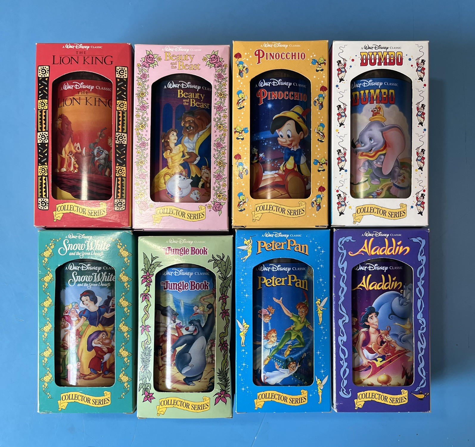 Burger King Disney Collector Series Plastic Cup Complete Set of 8pc 1994 Burger King Disney Collector Series Plastic Cup Complete Set of 8pc 1994