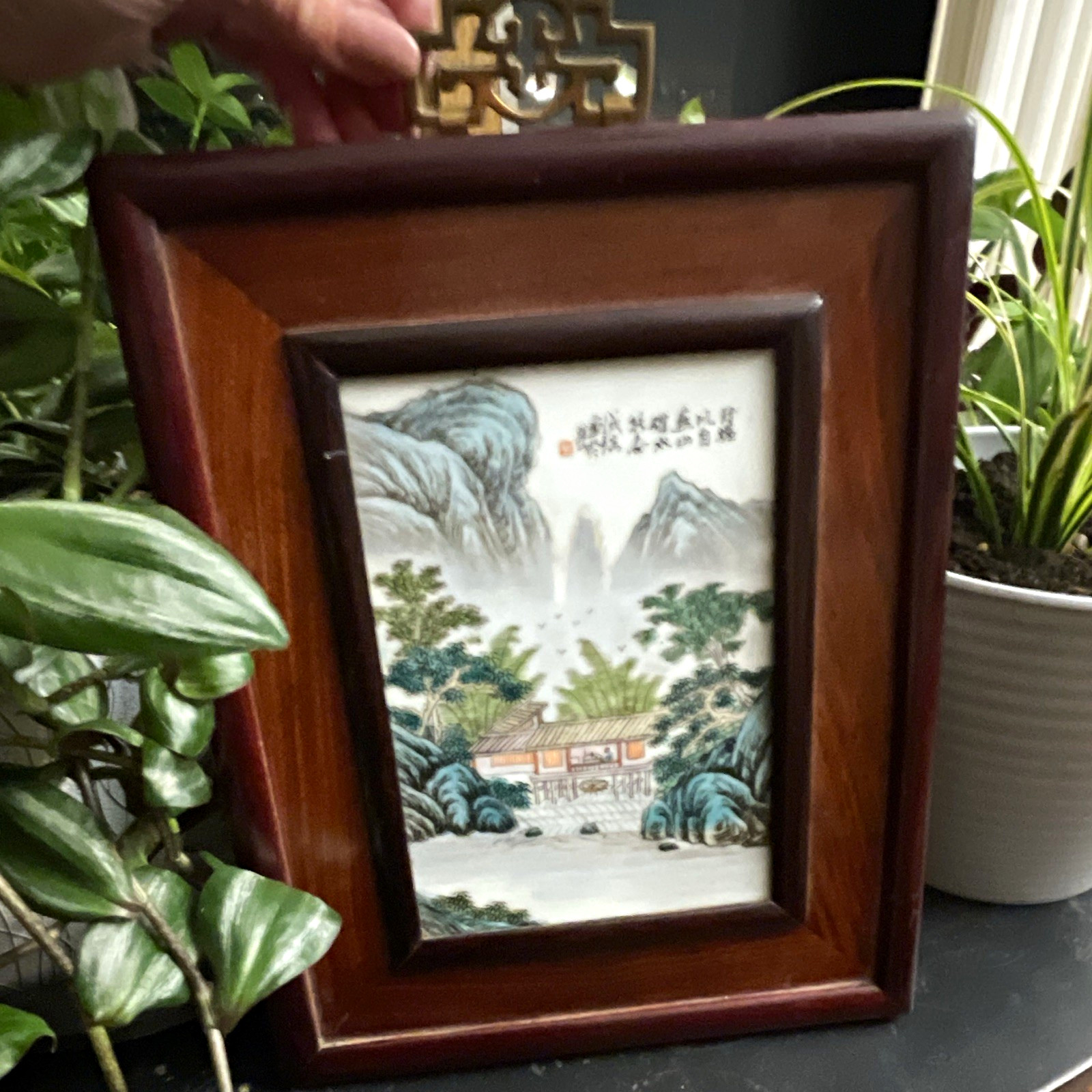 Vintage Hand painted Chinese porcelain plaque