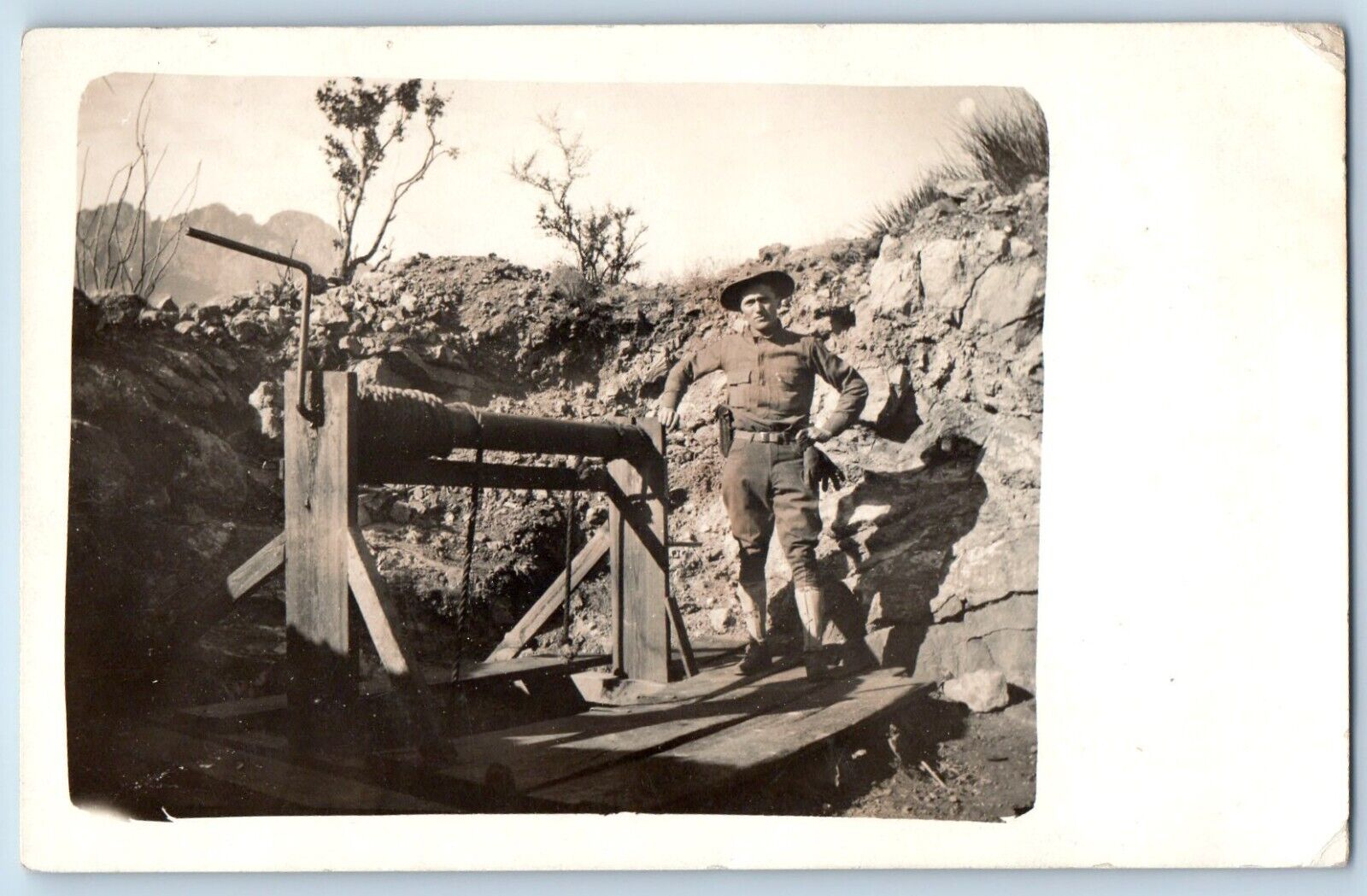 c1910 Military Man Mining Photo Deming New Mexico NM Photo Postcard