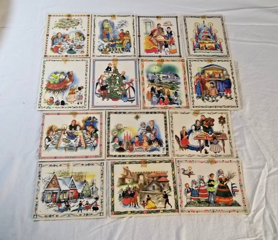 Lot 14 Vintage Sunshine Line Christmas Around The World Cards