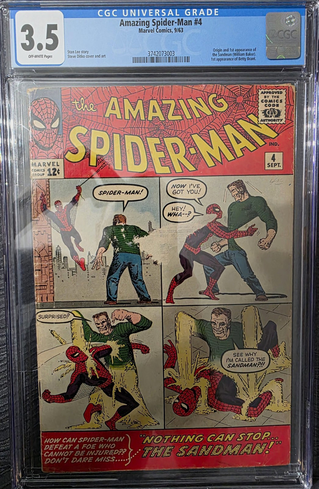 Marvel Comics Amazing Spider-Man #4 (1963) CGC 3.5 Stan Lee Steve Ditko