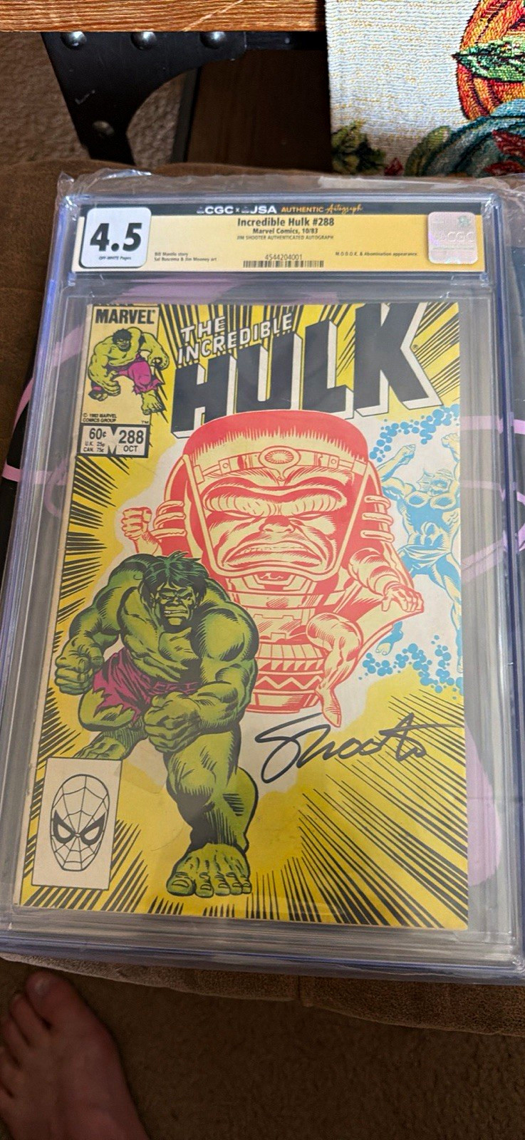 Marvel The Incredible Hulk #288 (1983) CGC 4.5 Signed Jim Shooter