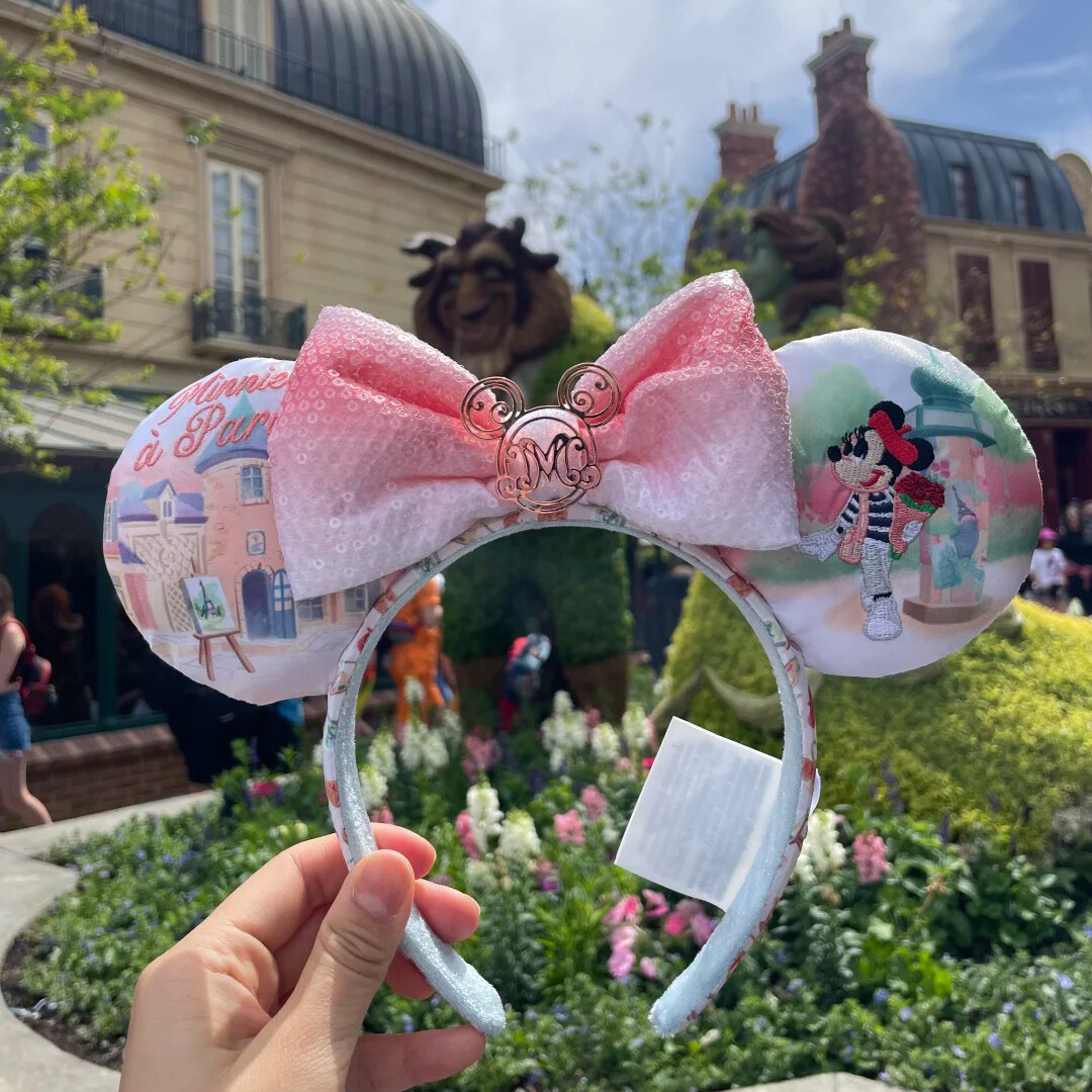 Disney` Parks Epcot France World Showcase Minnie Ears Paris 2025 Headband NWT