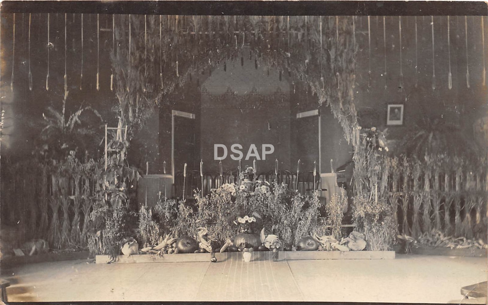 C92/ Ruthton? Minnesota Mn RPPC Postcard c1910 Harvest Festival Church Interior C92/ Ruthton? Minnesota Mn RPPC Postcard c1910 Harvest Festival Church Interior