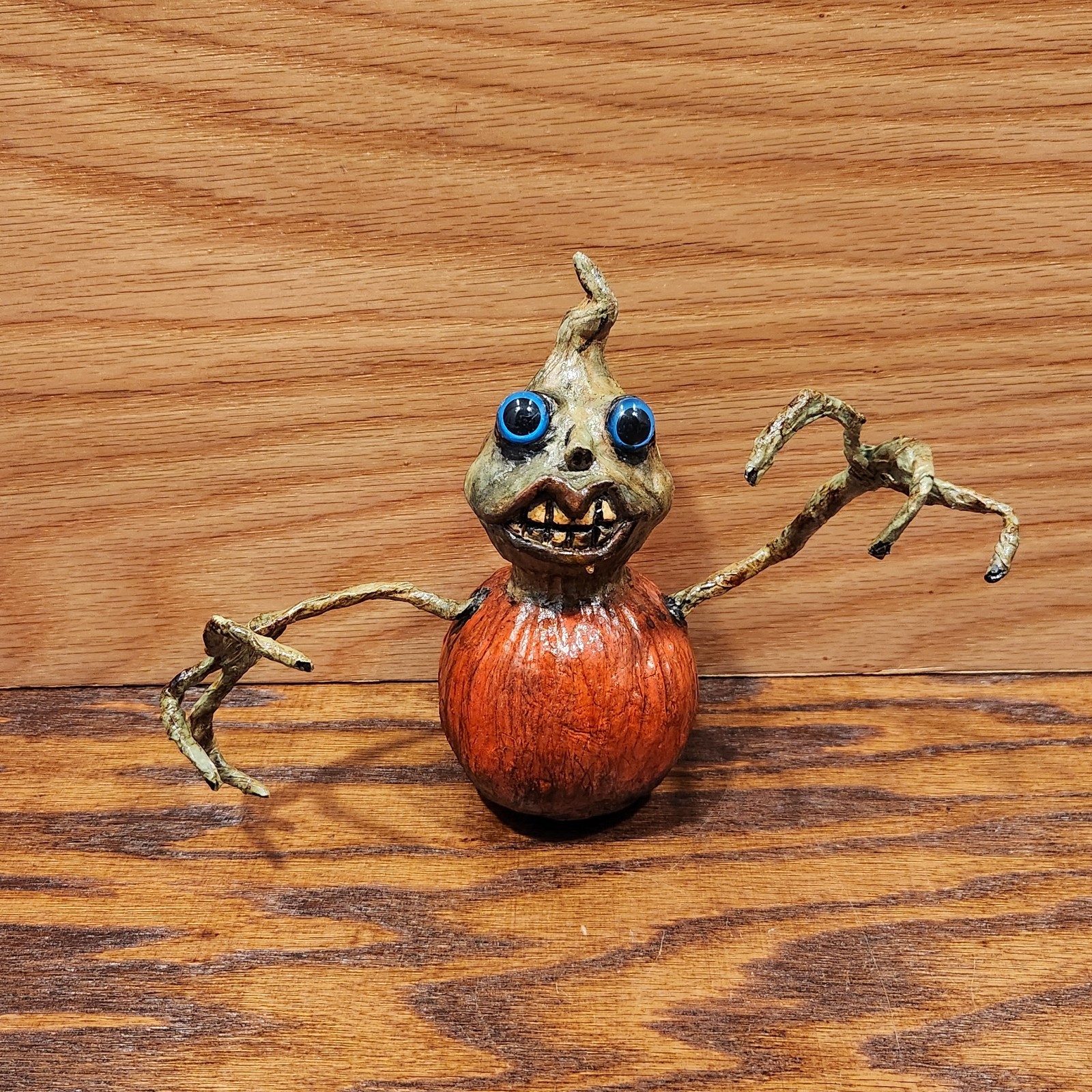 RARE Vintage Halloween Pulp Paper Paper Mache Painted Creature Monster Goblin