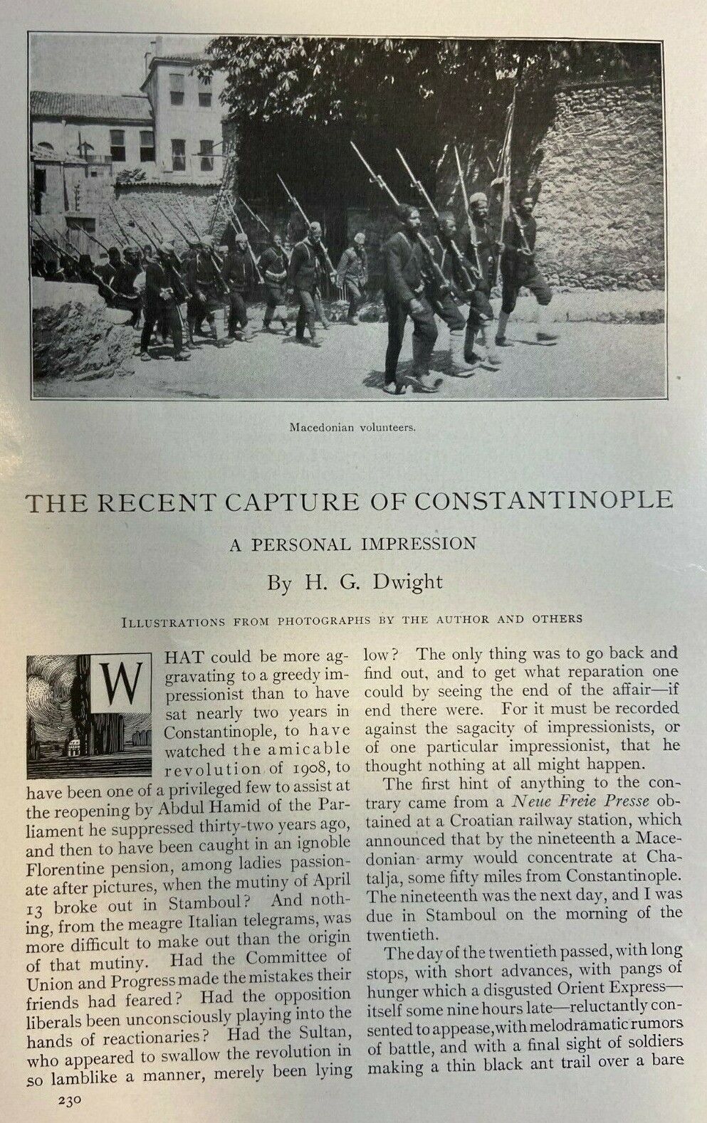 1909 Recent Capture of Constantinople Turkey illustrated