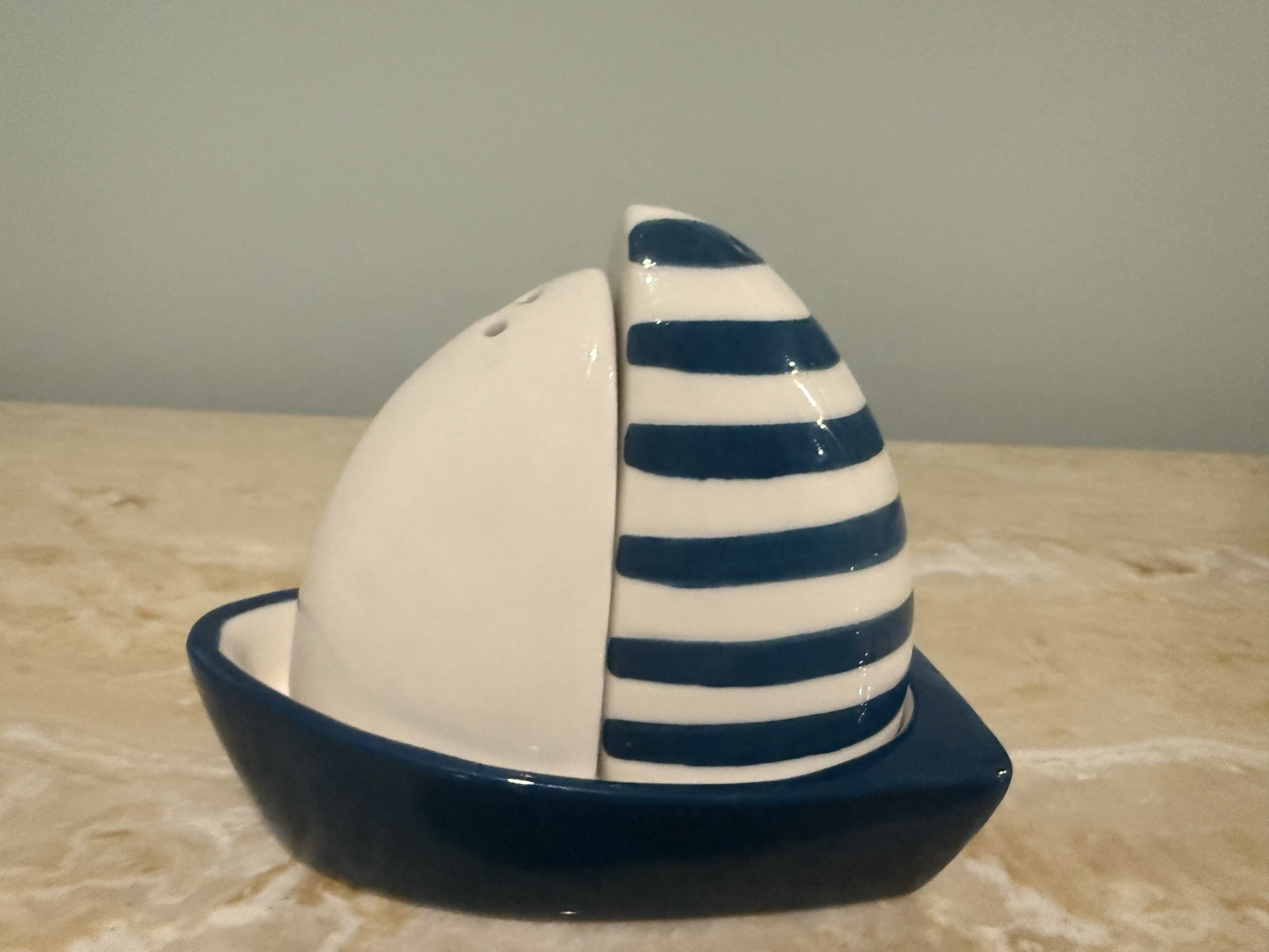 Kirkland’s Home Sailboat Salt & Pepper Shakers Nautical Beach Decor New