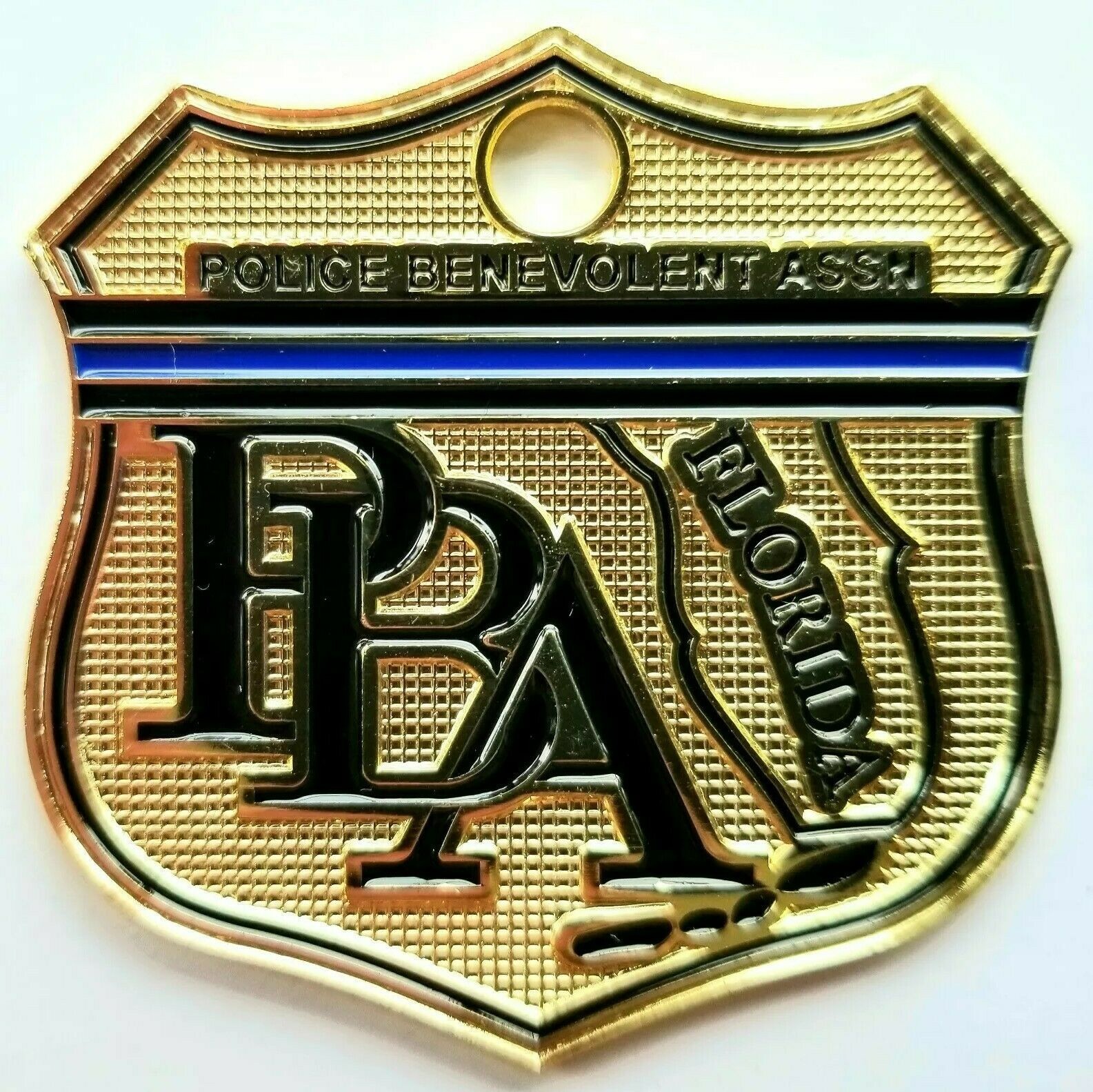 OFFICIAL 2026 FLORIDA SUPPORTER BLUE LINE SHIELD PBA CAR GOLD LICENSE PLATE SALE