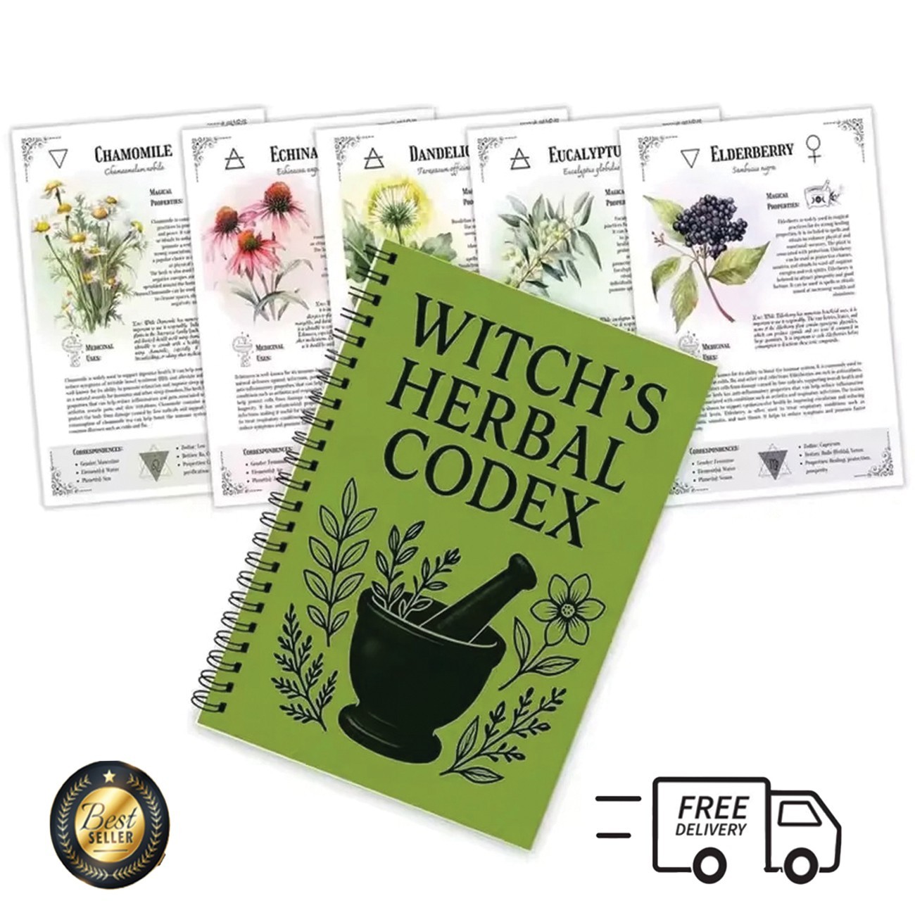 Witch\'s Herbal Codex - Magical Herb Guide Book Occult Pagan Witchcraft Reference