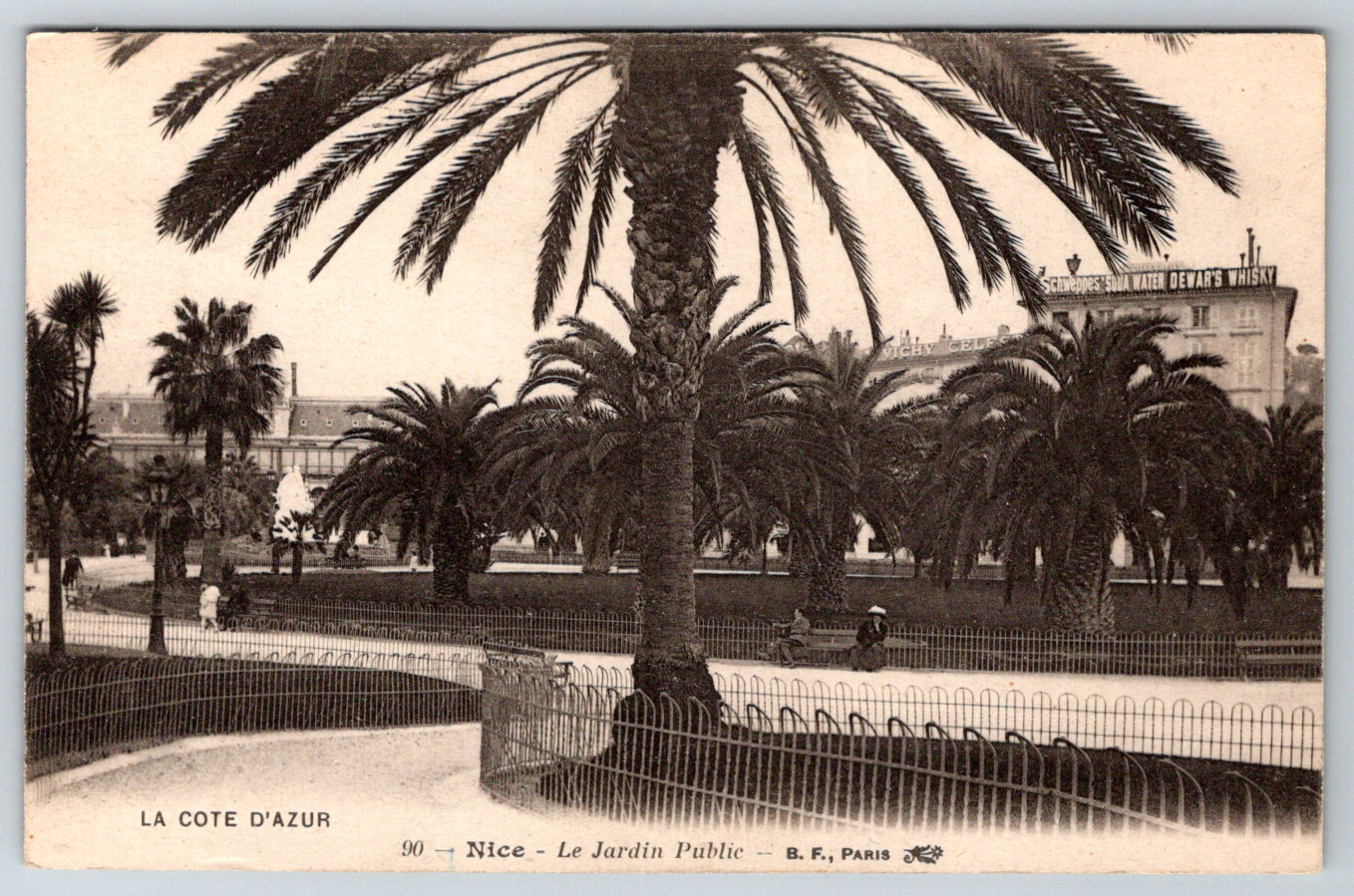 c1910s La Cote D'Azur Nice Le Jardin Public Antique Postcard c1910s La Cote D'Azur Nice Le Jardin Public Antique Postcard