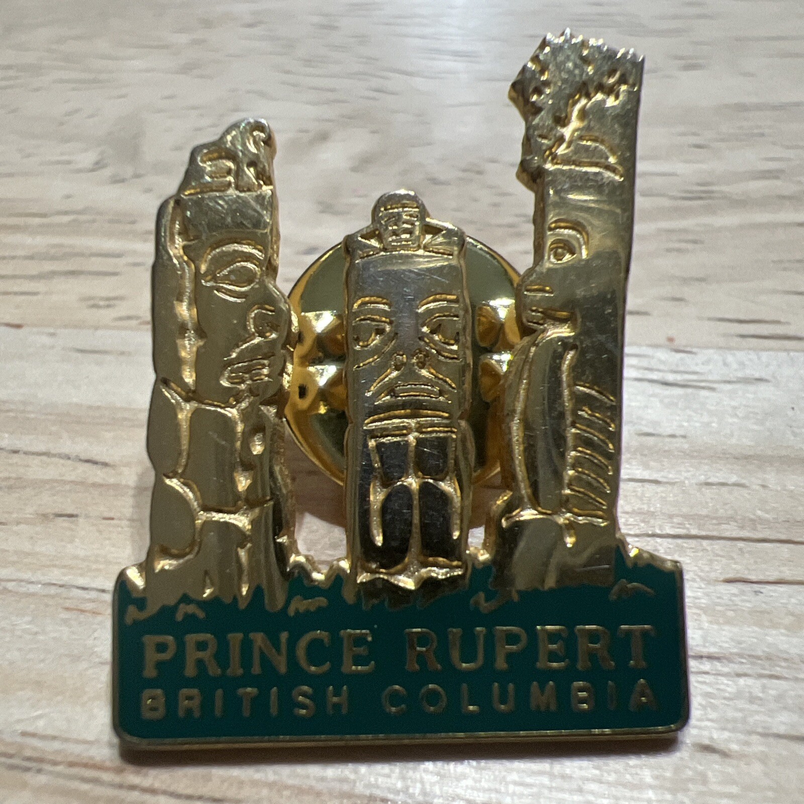 AALCO Prince Rupert British Columbia Canada 3 Totem Gold Tone Lapel Pin