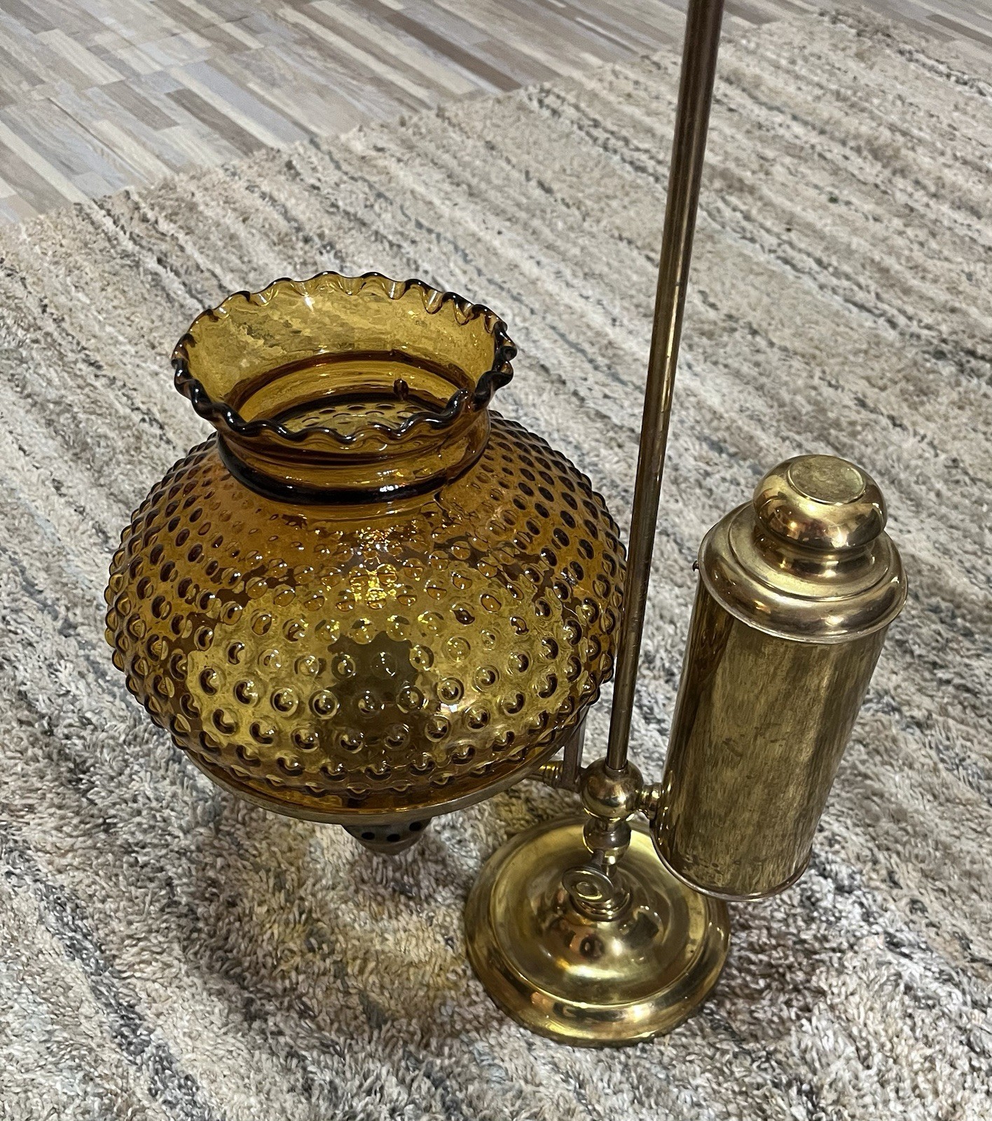 Antique C.F.A. HINRICHS Kerosene Student Desktop Lamp PAT. DEC 1, 1874