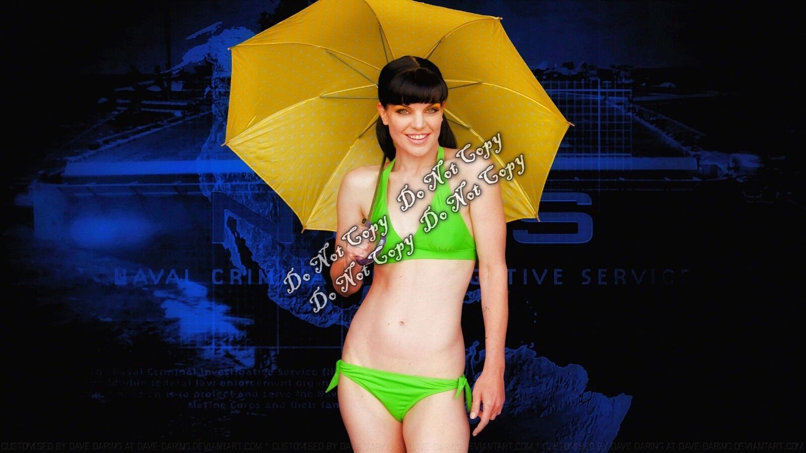 Pauley Perrette Photo NCIS Abby Sciuto Bikini Umbrella Sexy Rare 8x10 Rp HOT 