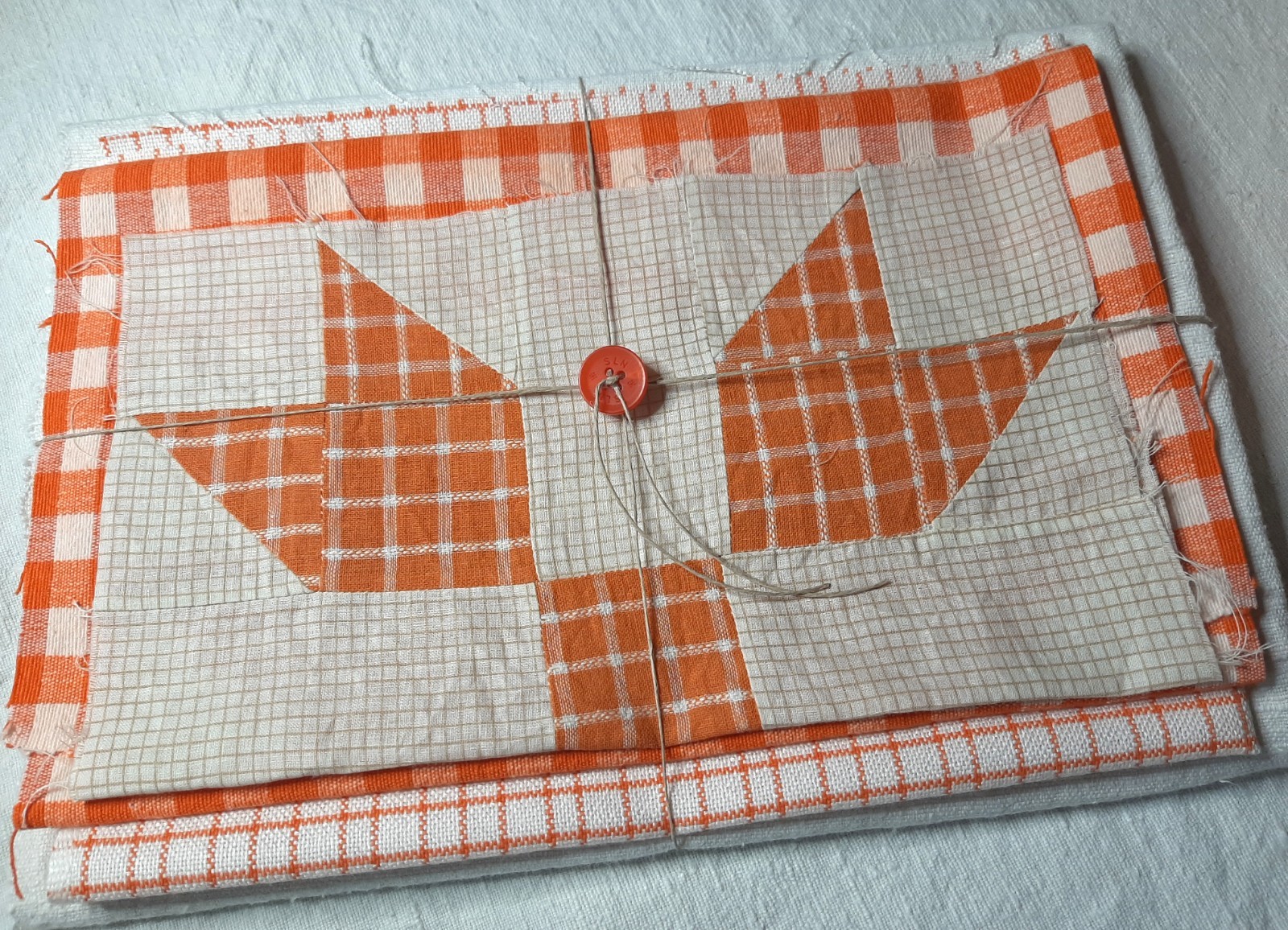 Vintage Fabric Bundle ~Rustic French Linen, Seasonal Orange ~For Creative Hands Vintage Fabric Bundle ~Rustic French Linen, Seasonal Orange ~For Creative Hands